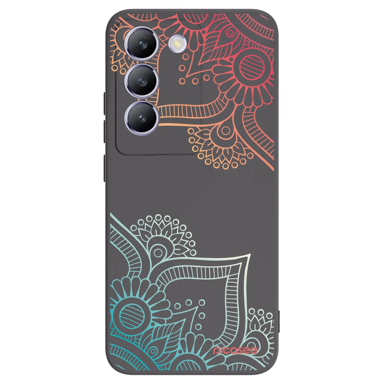 Picasee husă neagră din silicon pentru Vivo V40 SE 5G - Flowers pattern