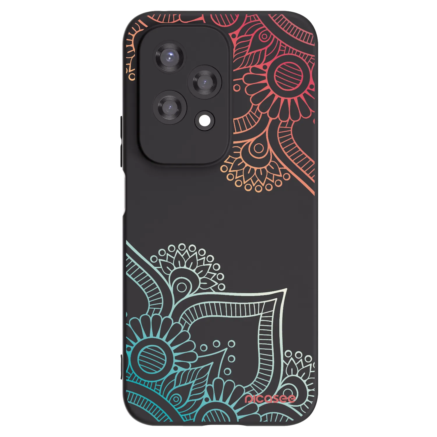 Picasee husă neagră din silicon pentru Honor 200 Lite - Flowers pattern