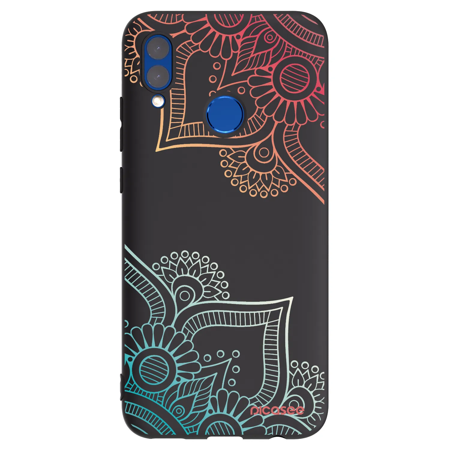Picasee husă neagră din silicon pentru Honor 10 Lite - Flowers pattern