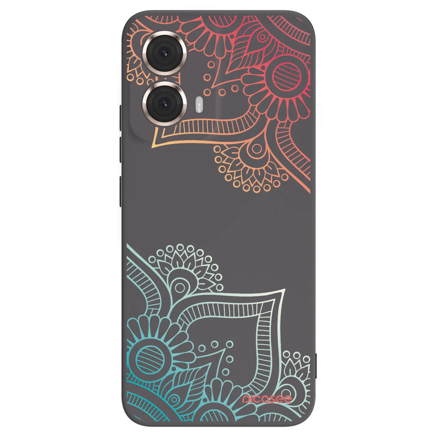 Picasee husă neagră din silicon pentru Motorola Moto G85 - Flowers pattern