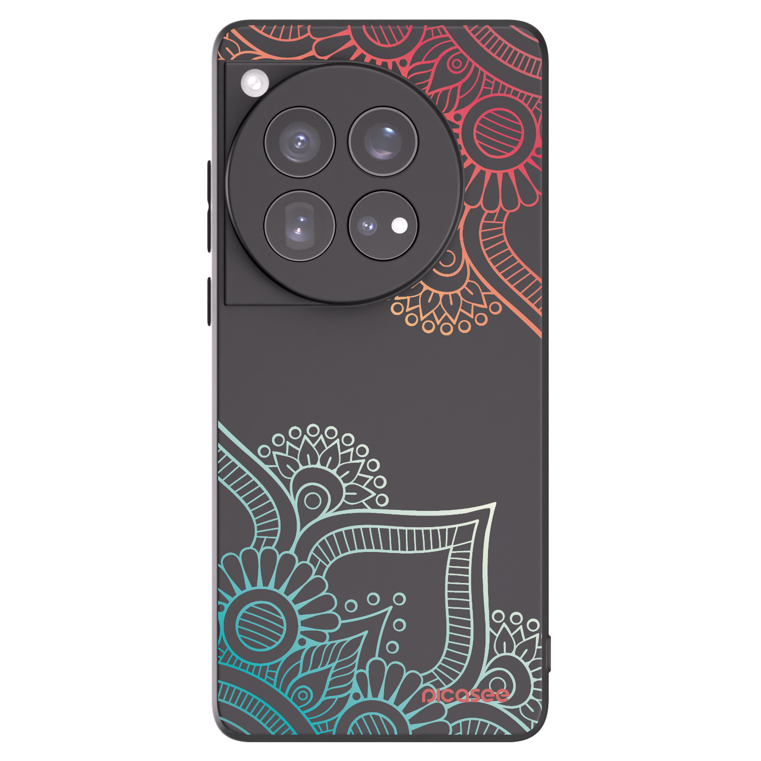 Picasee husă neagră din silicon pentru OnePlus 12 5G - Flowers pattern