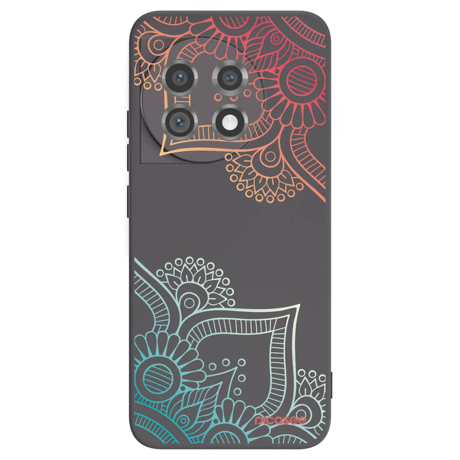Picasee husă neagră din silicon pentru OnePlus 11 5G - Flowers pattern