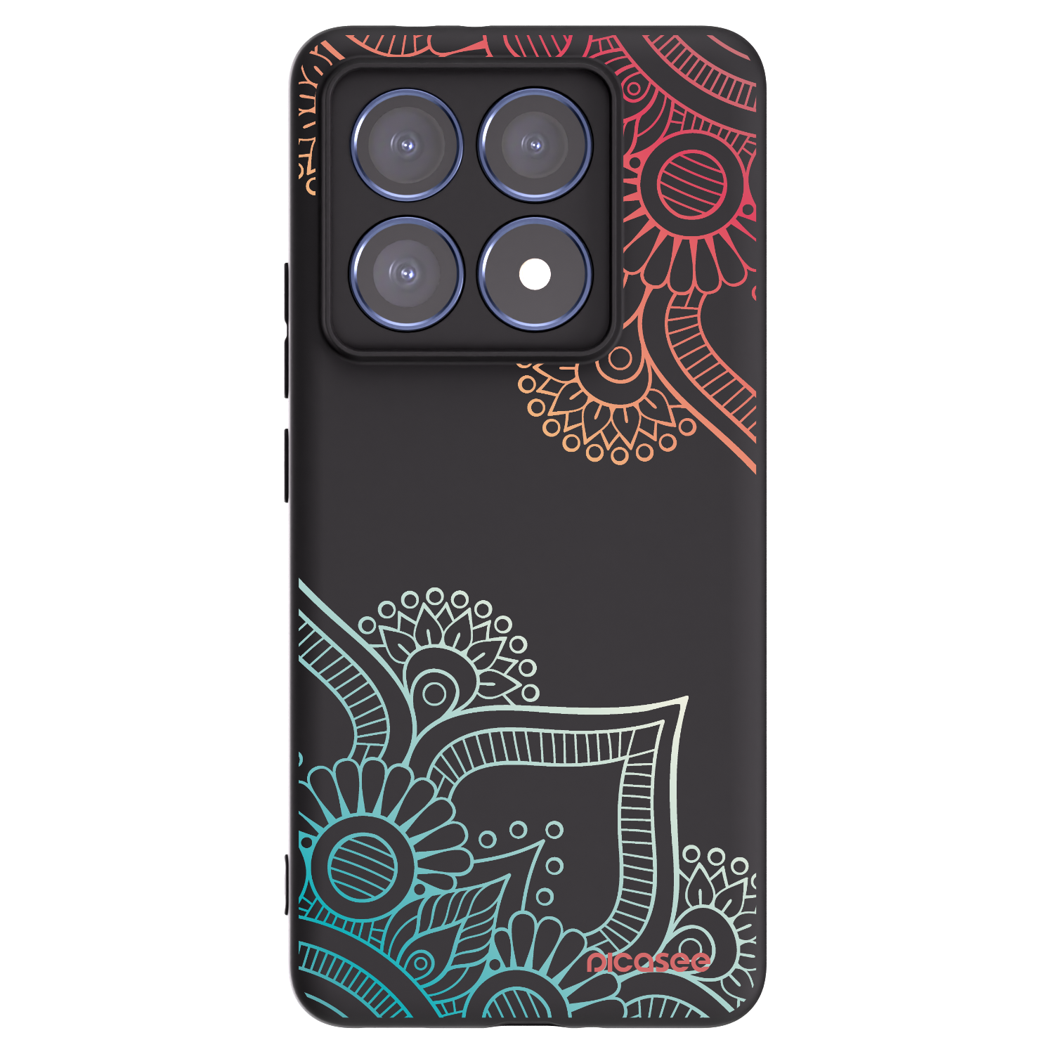 Picasee husă neagră din silicon pentru Xiaomi 14T Pro - Flowers pattern