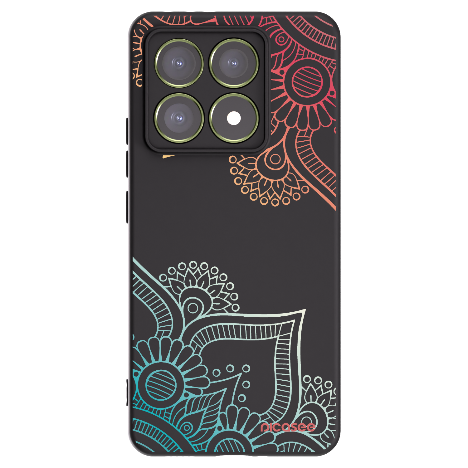 Picasee husă neagră din silicon pentru Xiaomi 14T - Flowers pattern