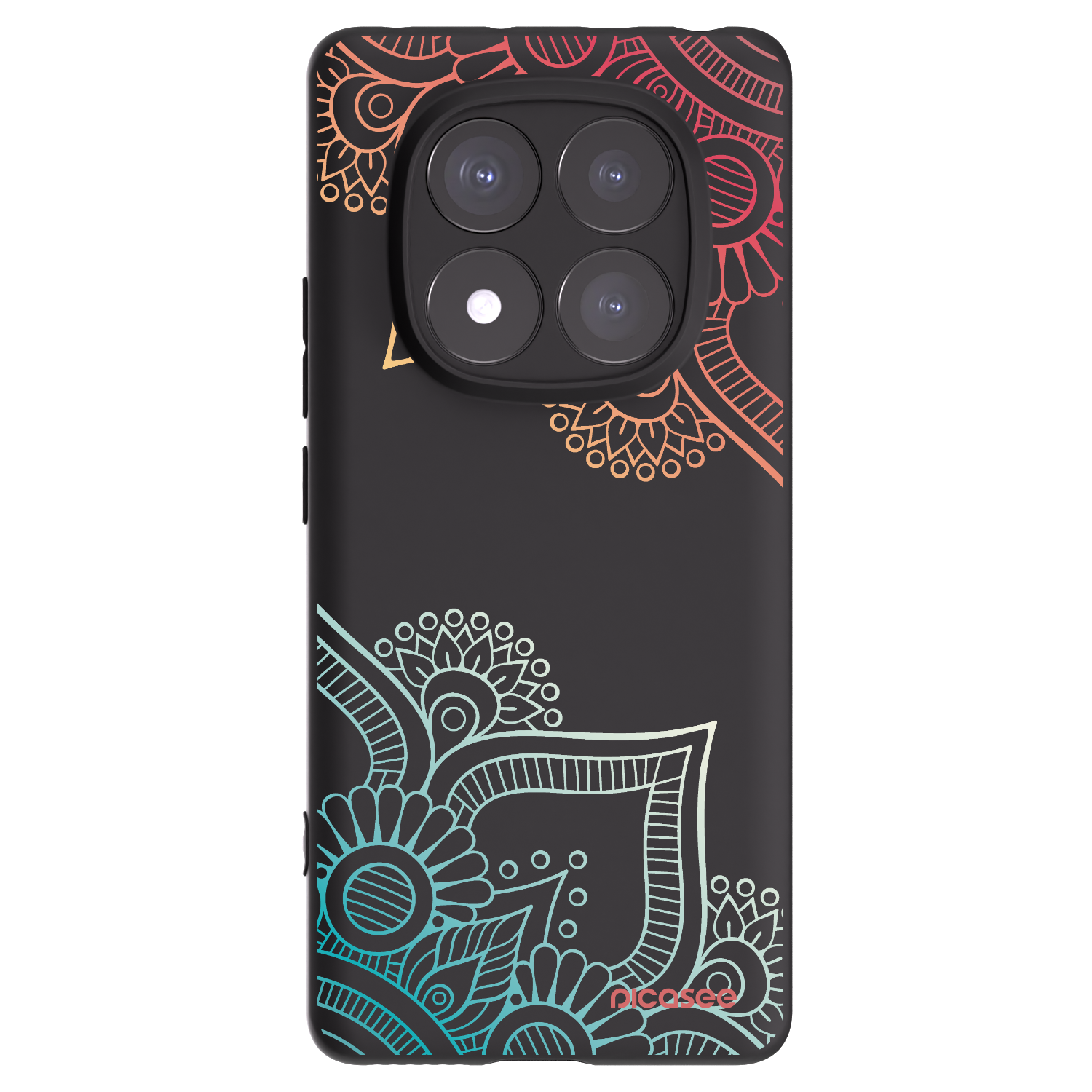 Picasee husă neagră din silicon pentru Xiaomi Redmi Note 14 Pro 5G - Flowers pattern