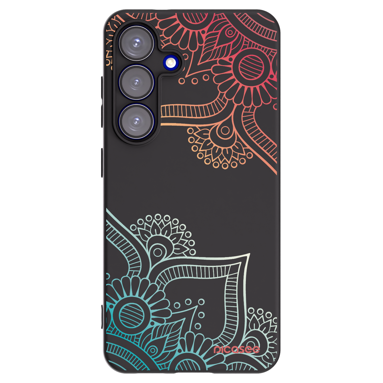 Picasee husă neagră din silicon pentru Samsung Galaxy S25 5G - Flowers pattern