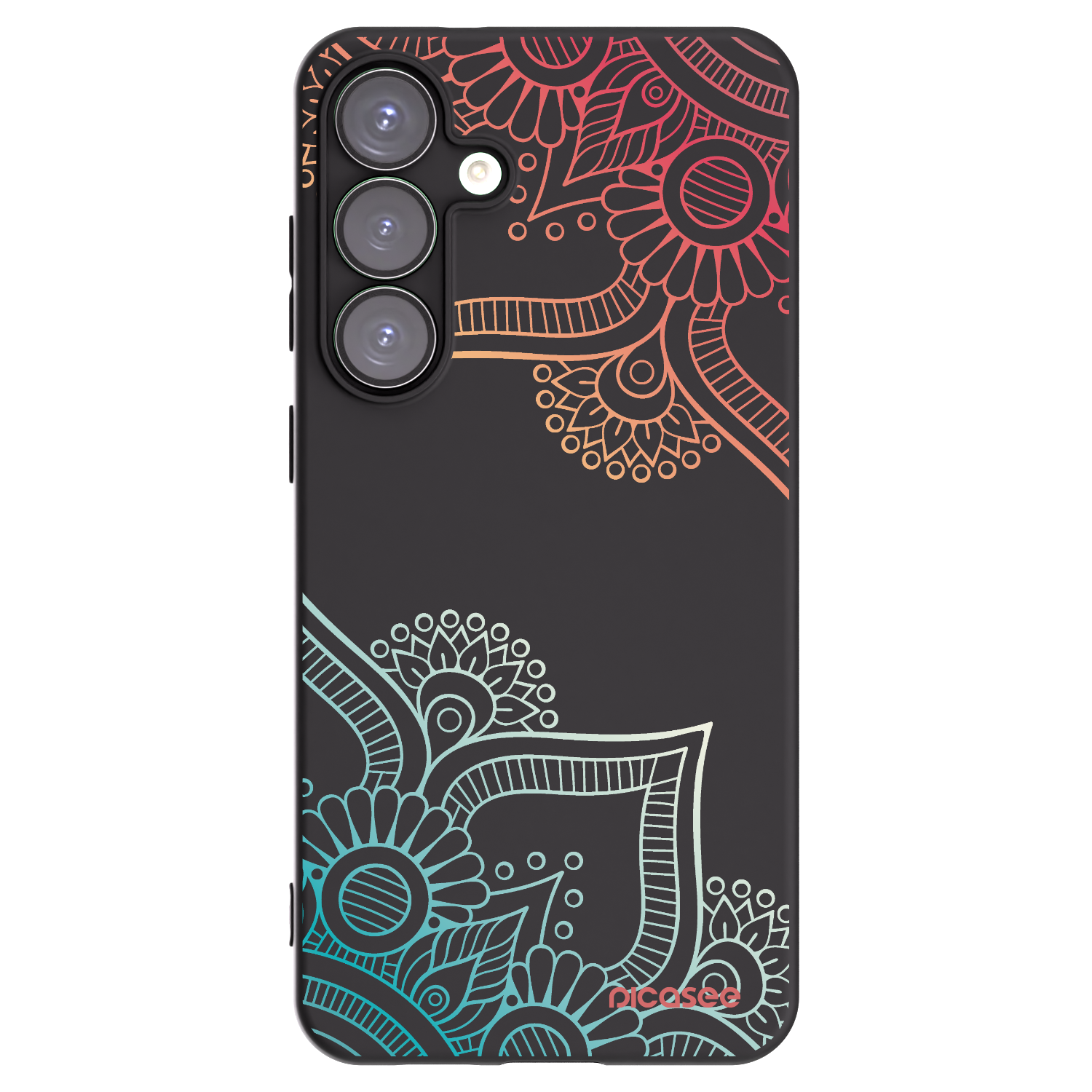 Picasee husă neagră din silicon pentru Samsung Galaxy S25+ 5G - Flowers pattern