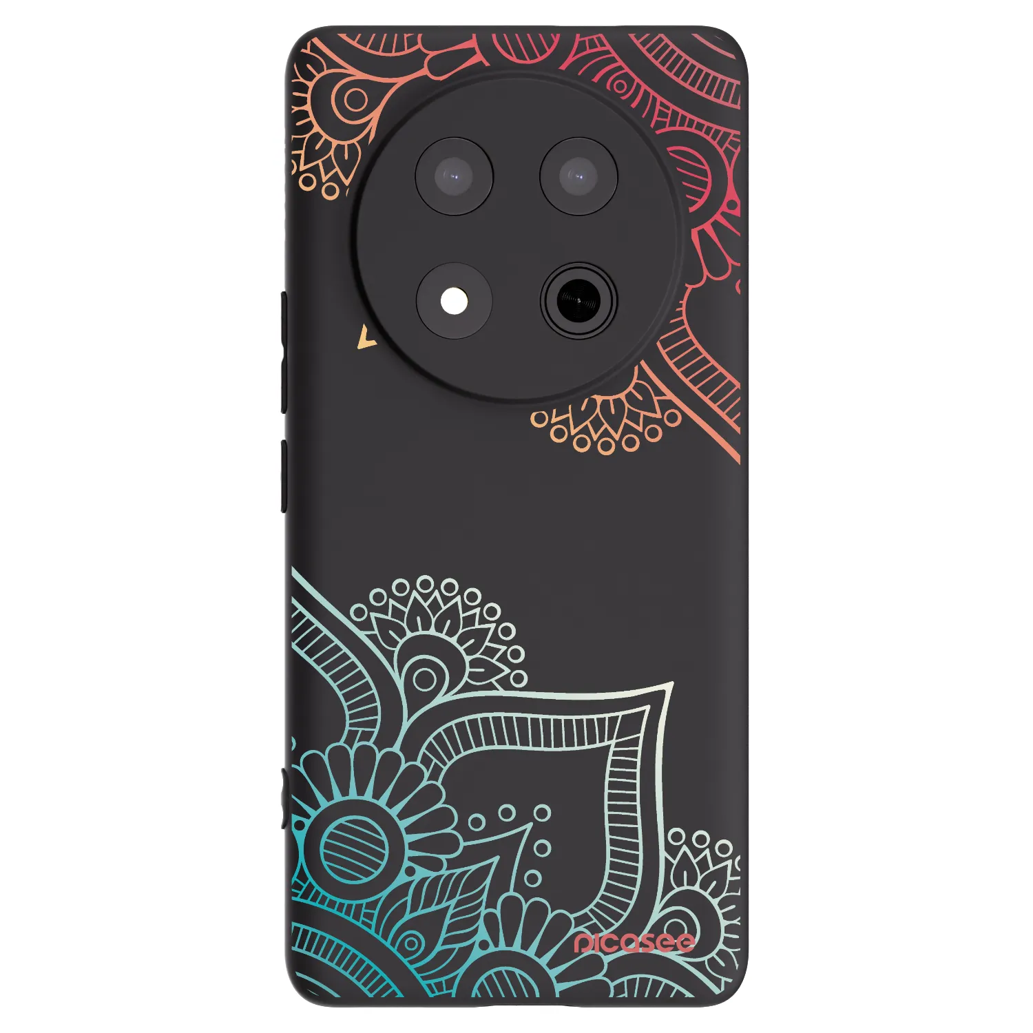 Picasee husă neagră din silicon pentru Honor Magic7 Lite 5G - Flowers pattern