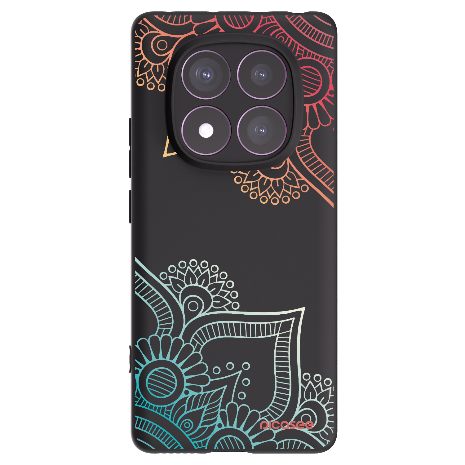 Picasee husă neagră din silicon pentru Xiaomi Redmi Note 14 Pro 4G - Flowers pattern