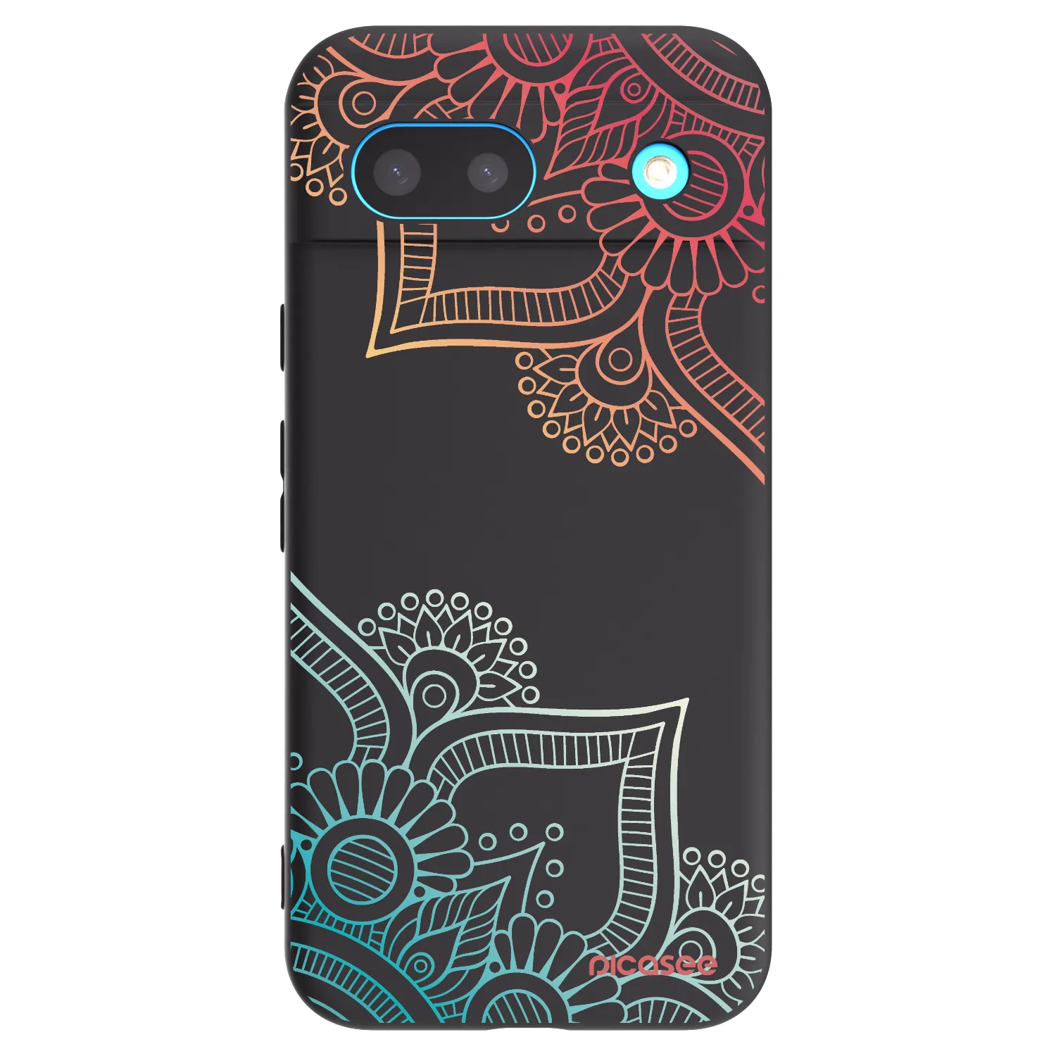 Picasee husă neagră din silicon pentru Google Pixel 8a - Flowers pattern