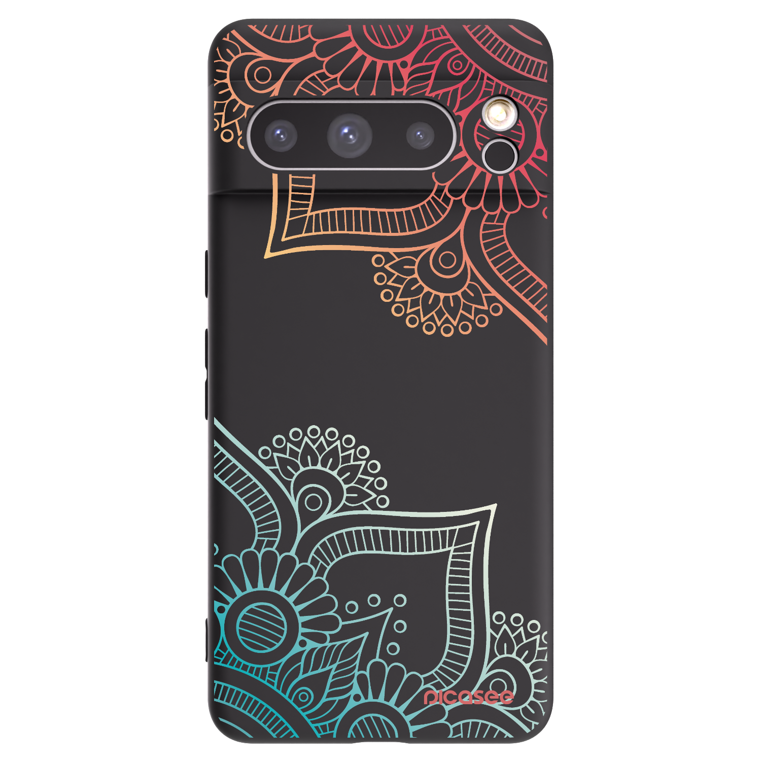 Picasee husă neagră din silicon pentru Google Pixel 8 Pro - Flowers pattern