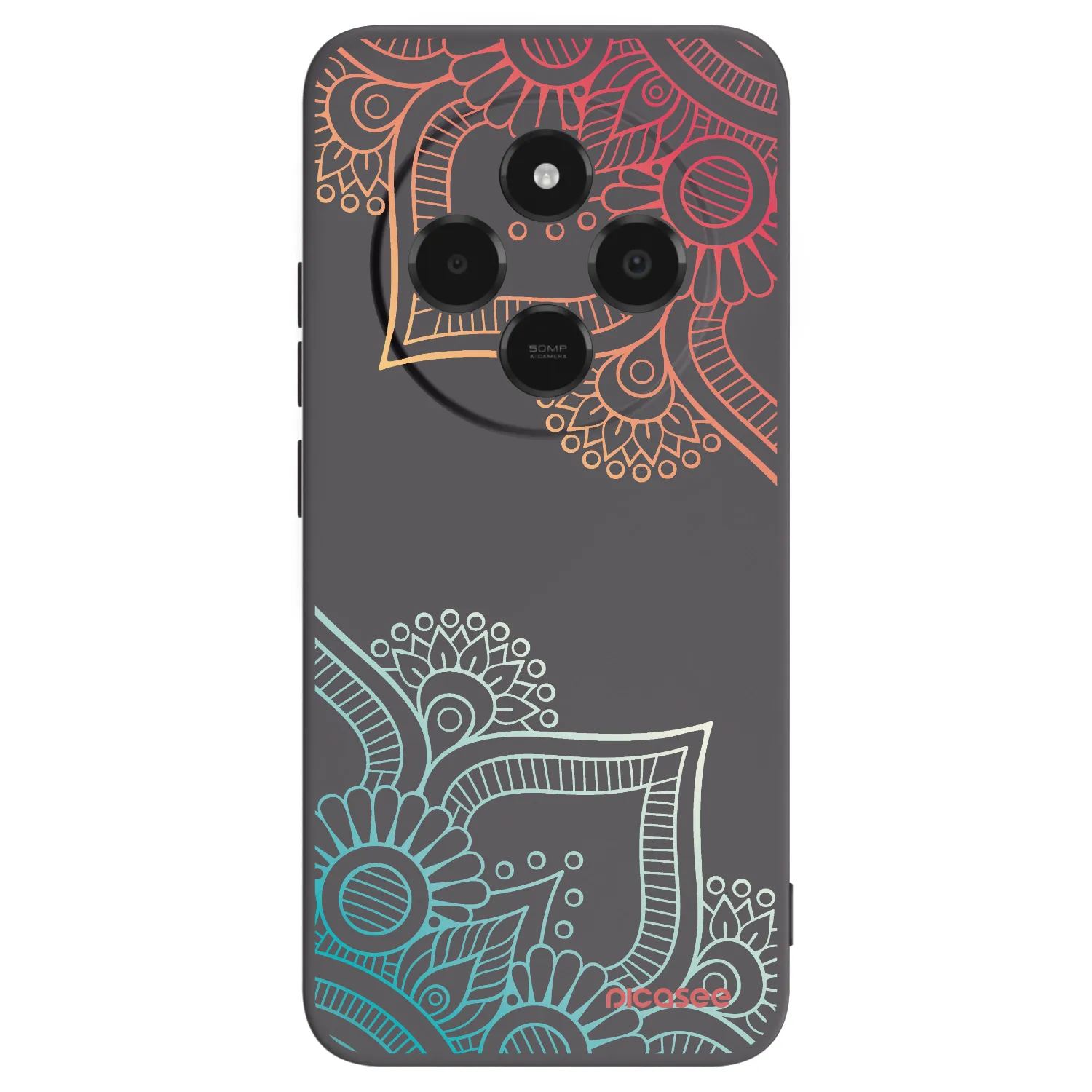 Picasee husă neagră din silicon pentru Xiaomi Poco C75 - Flowers pattern