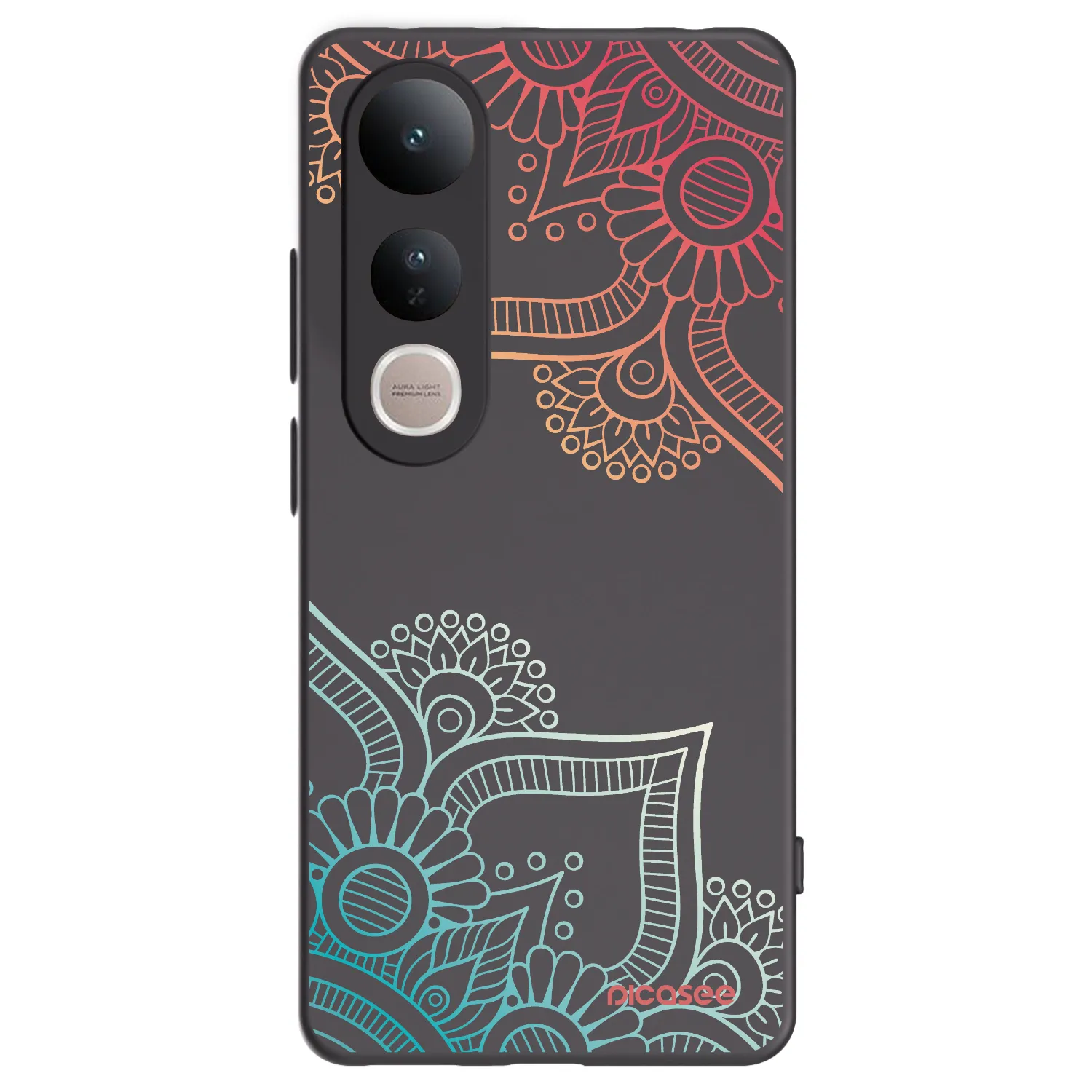 Picasee husă neagră din silicon pentru Vivo V50 Lite 5G - Flowers pattern