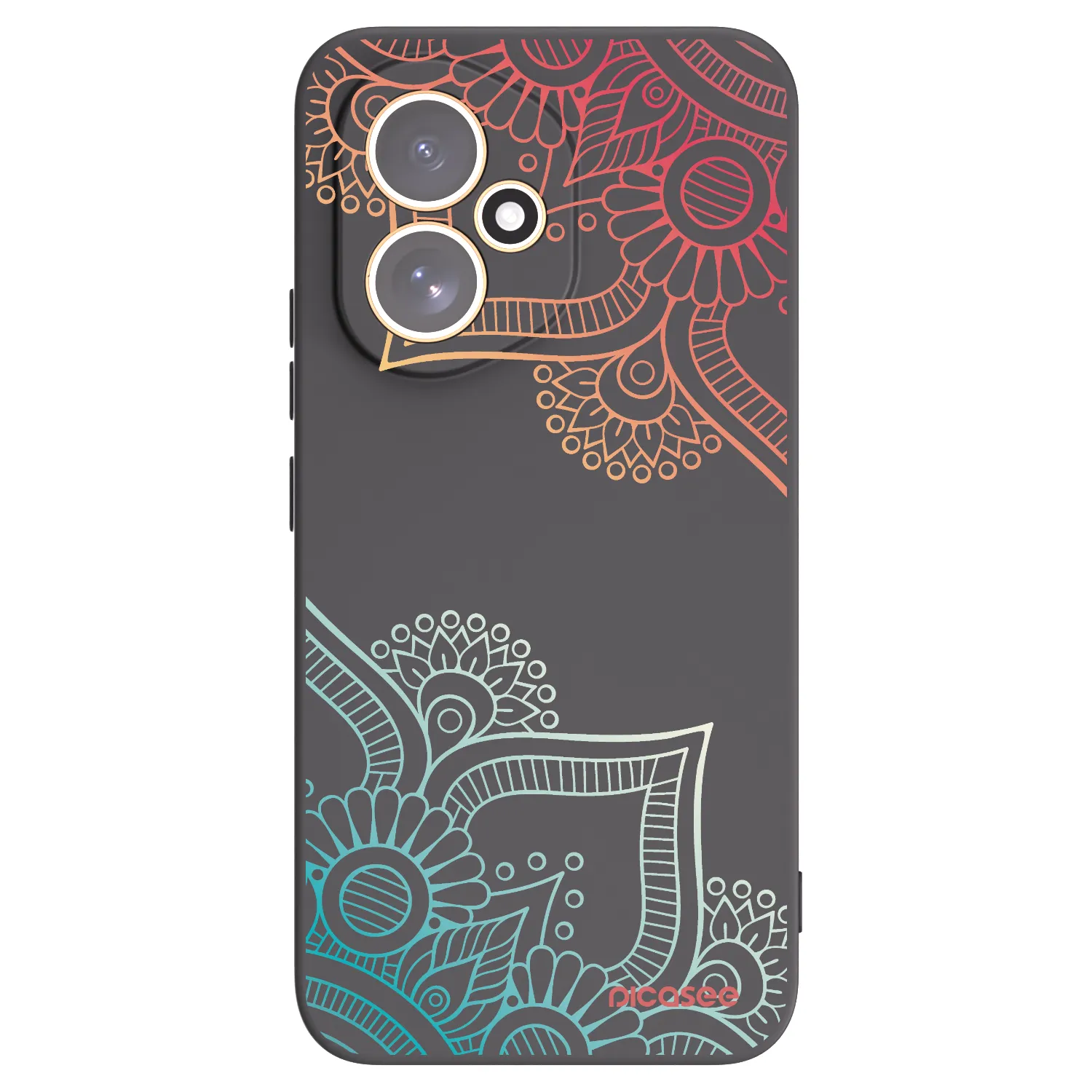 Picasee husă neagră din silicon pentru Honor 400 5G - Flowers pattern