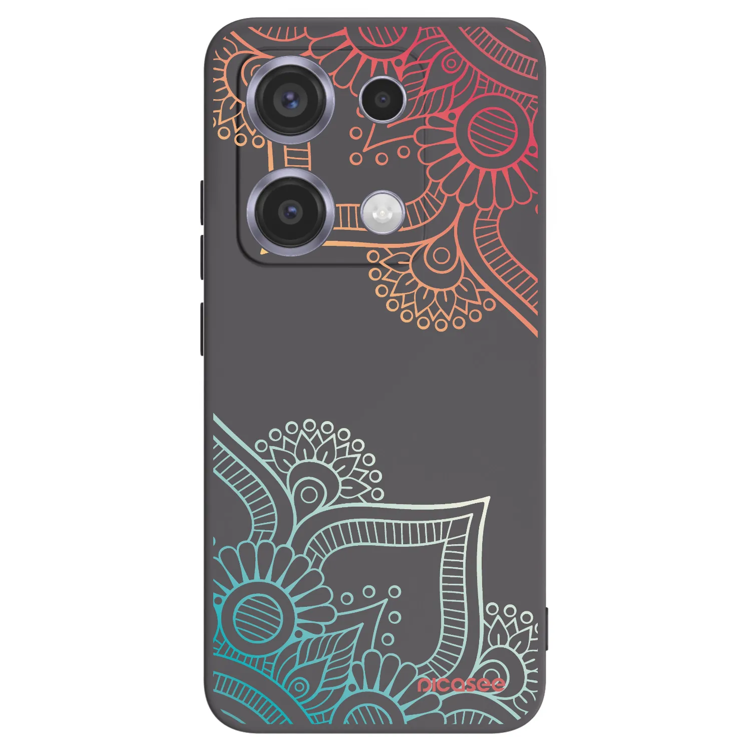 Picasee husă neagră din silicon pentru Xiaomi Redmi Note 14S - Flowers pattern