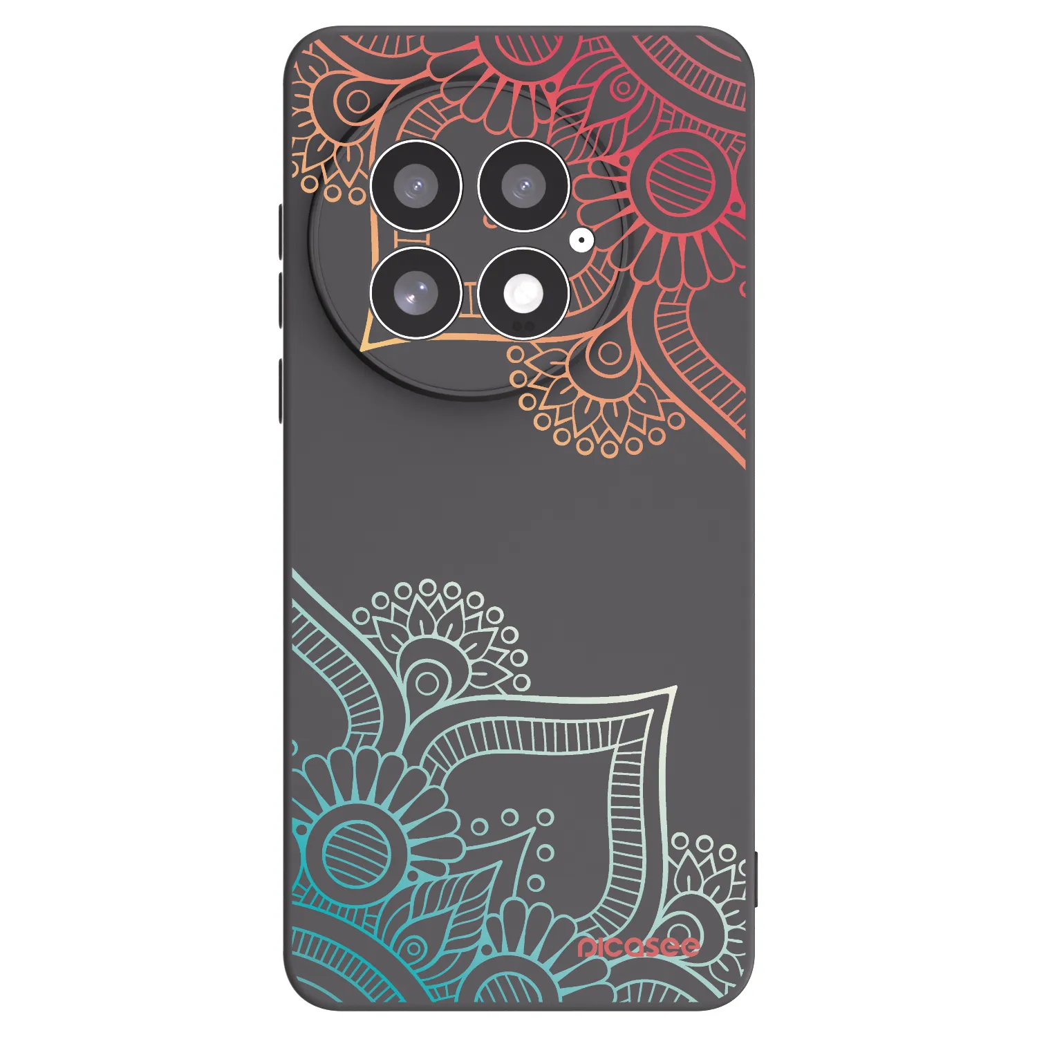 Picasee husă neagră din silicon pentru OnePlus 13 5G - Flowers pattern