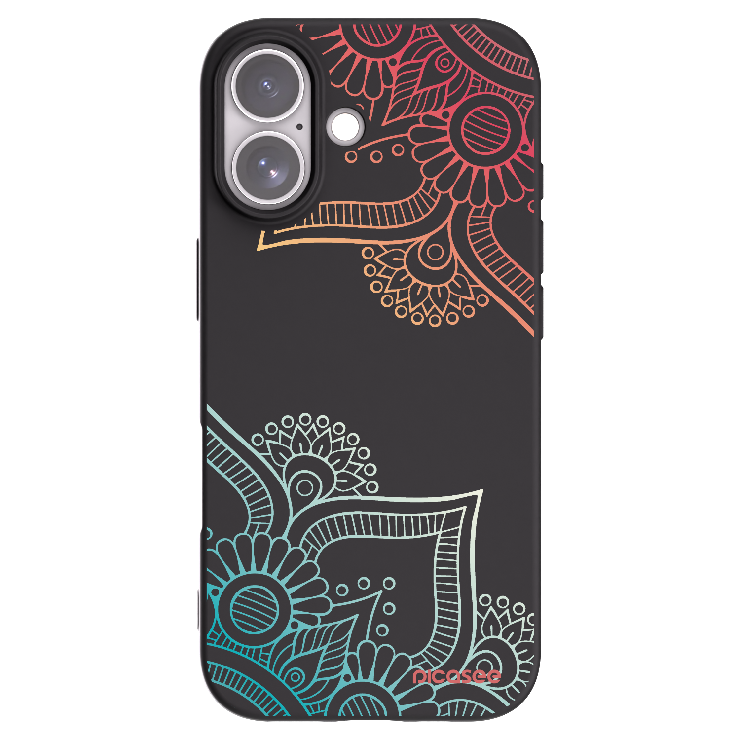 Picasee husă neagră din silicon pentru Apple iPhone 17 - Flowers pattern