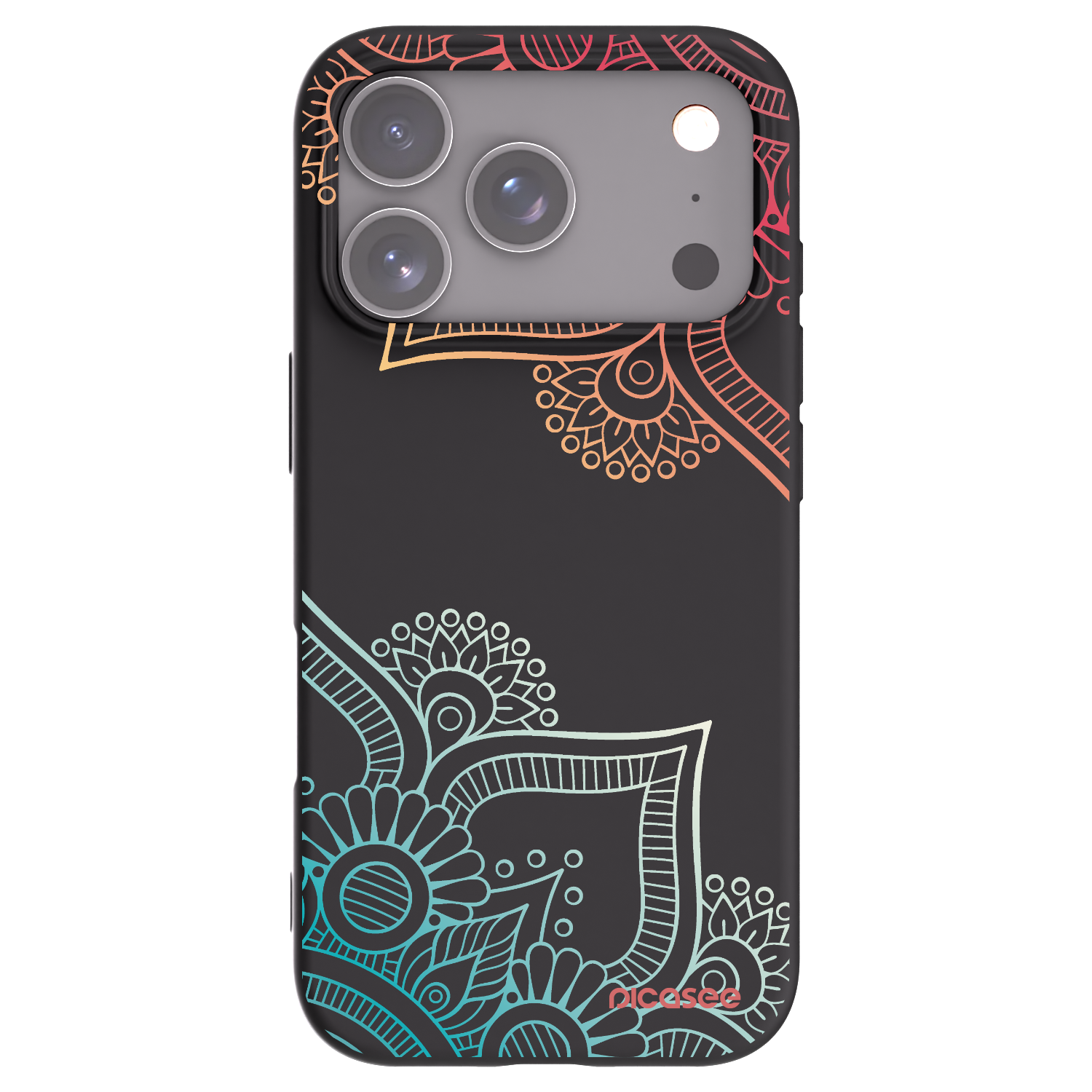Picasee husă neagră din silicon pentru Apple iPhone 17 Pro - Flowers pattern
