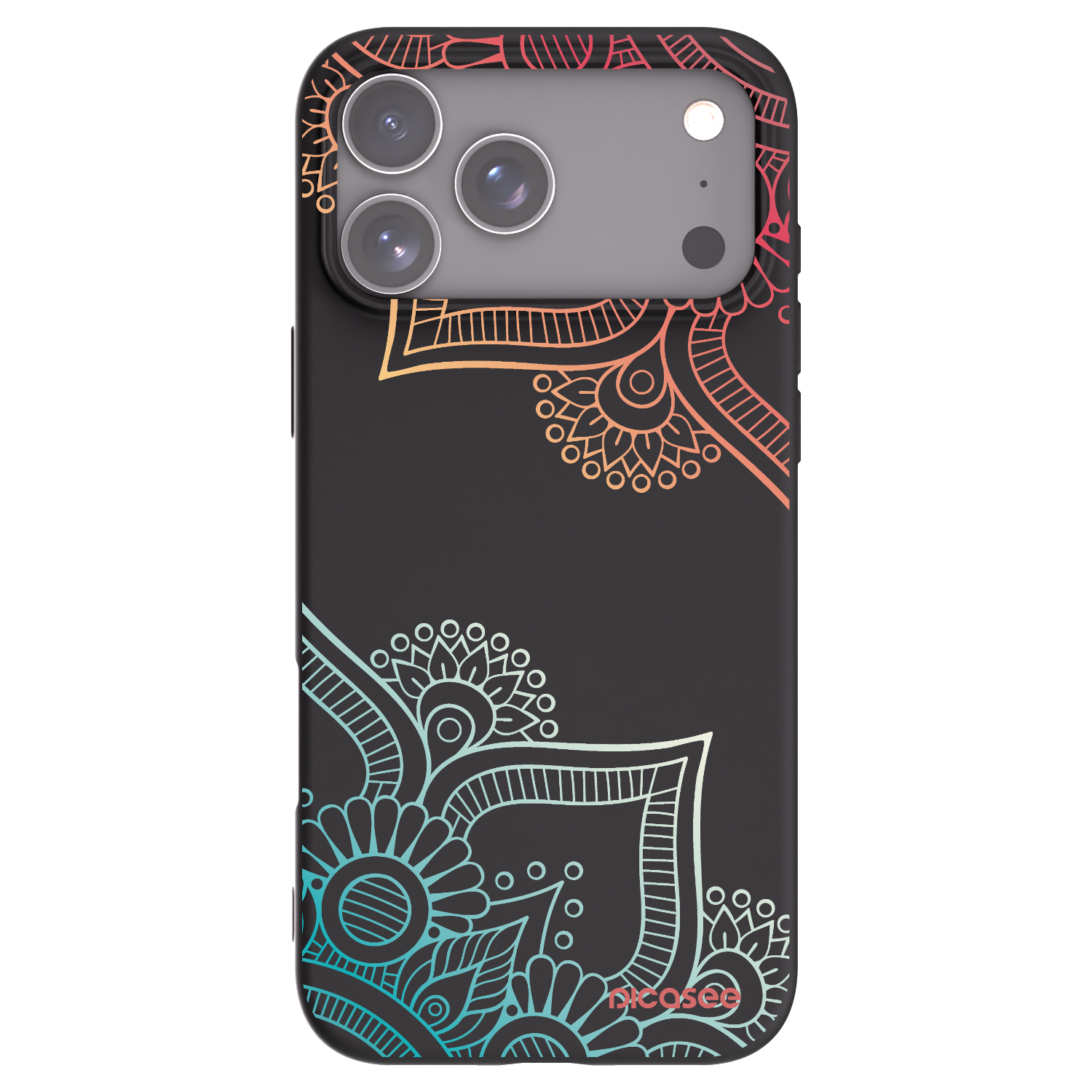 Picasee husă neagră din silicon pentru Apple iPhone 17 Pro Max - Flowers pattern