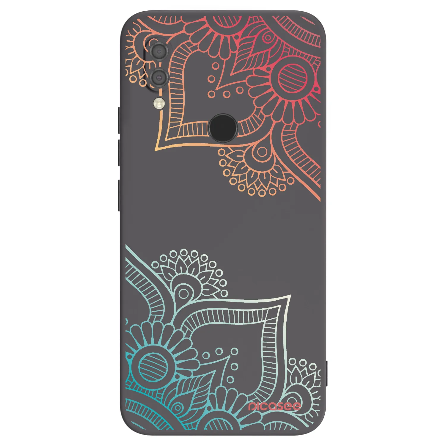 Picasee husă neagră din silicon pentru Xiaomi Redmi 7 - Flowers pattern