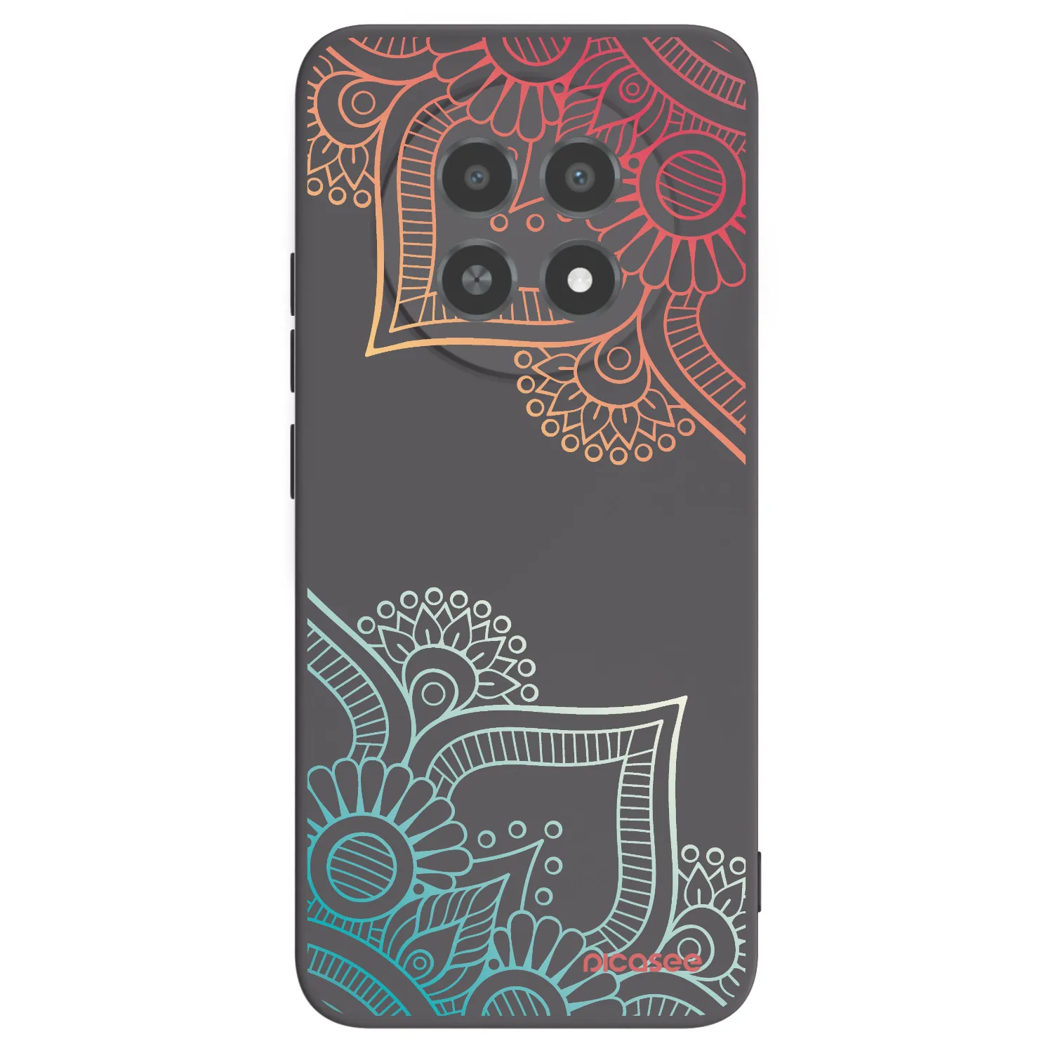 Picasee husă neagră din silicon pentru Realme 12X - Flowers pattern