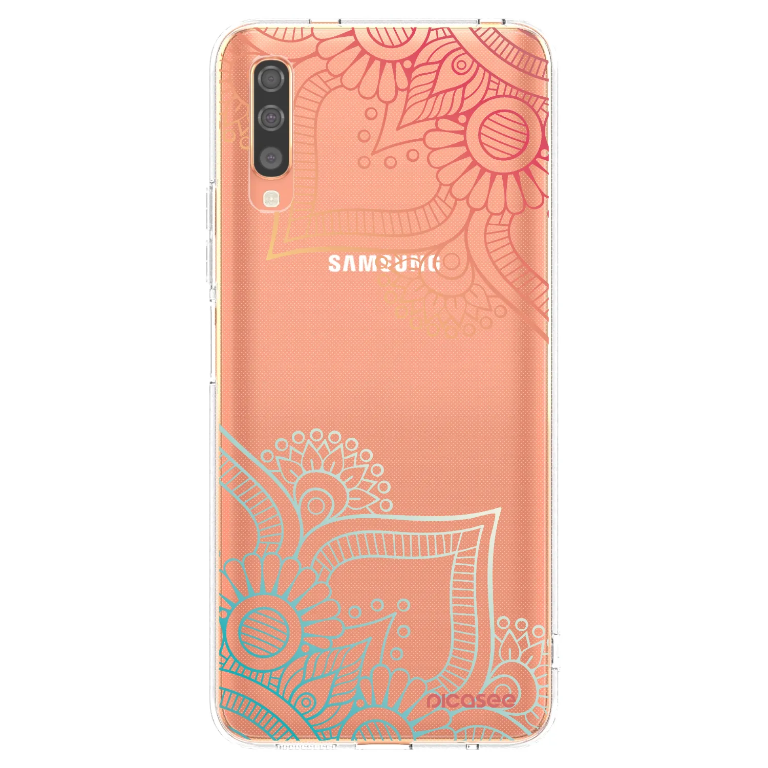 Picasee husă transparentă din silicon pentru Samsung Galaxy A70 A705F - Flowers pattern