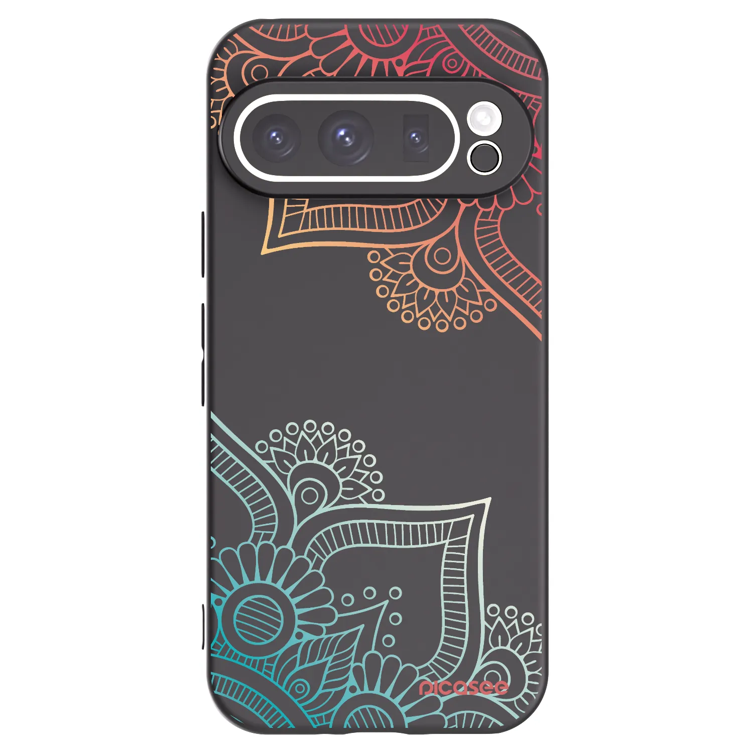 Picasee husă neagră din silicon pentru Google Pixel 9 Pro XL - Flowers pattern