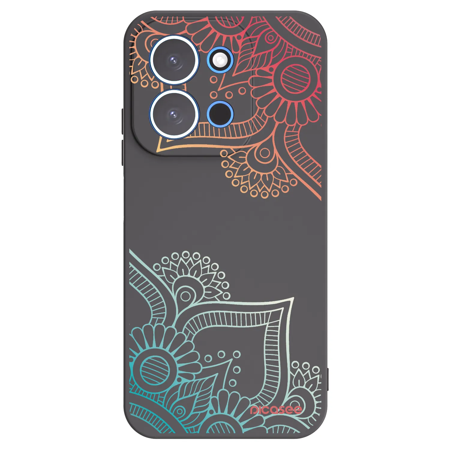 Picasee husă neagră din silicon pentru Xiaomi Redmi 15C 4G - Flowers pattern