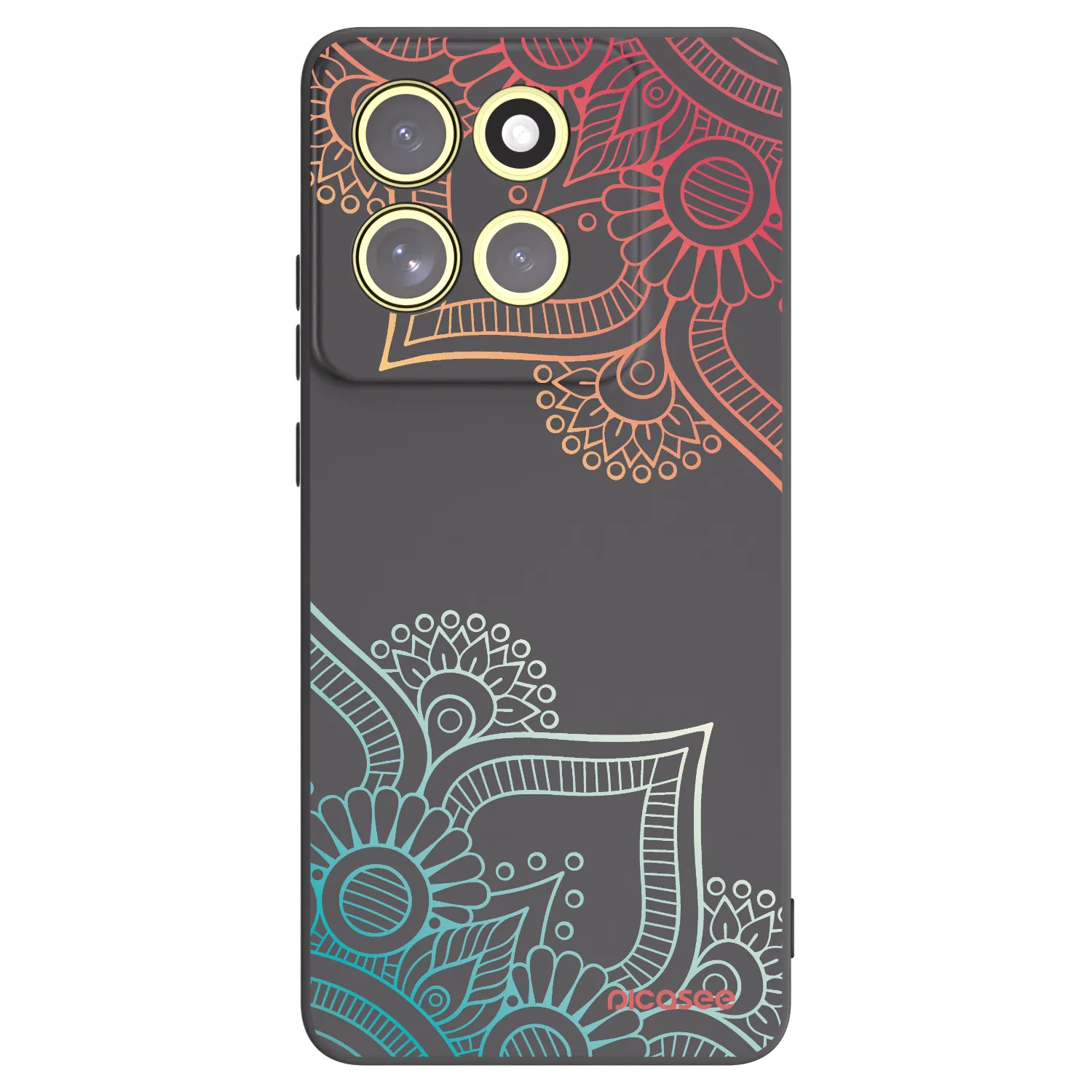Picasee husă neagră din silicon pentru Motorola Moto G86 Power 5G - Flowers pattern