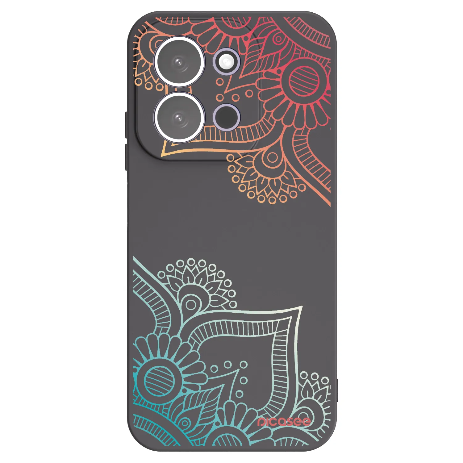 Picasee husă neagră din silicon pentru Xiaomi Redmi 15C 5G - Flowers pattern