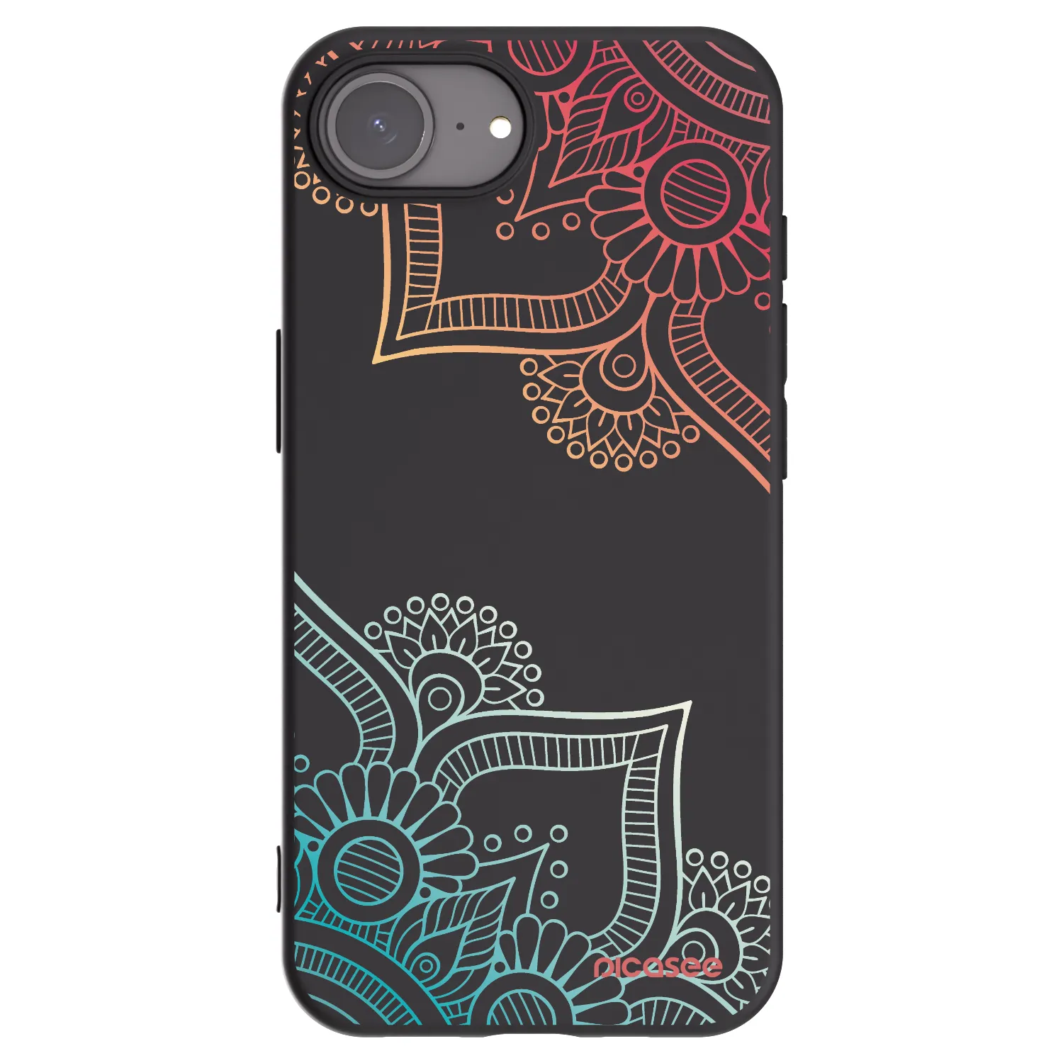 Picasee husă neagră din silicon pentru Apple iPhone 17e - Flowers pattern