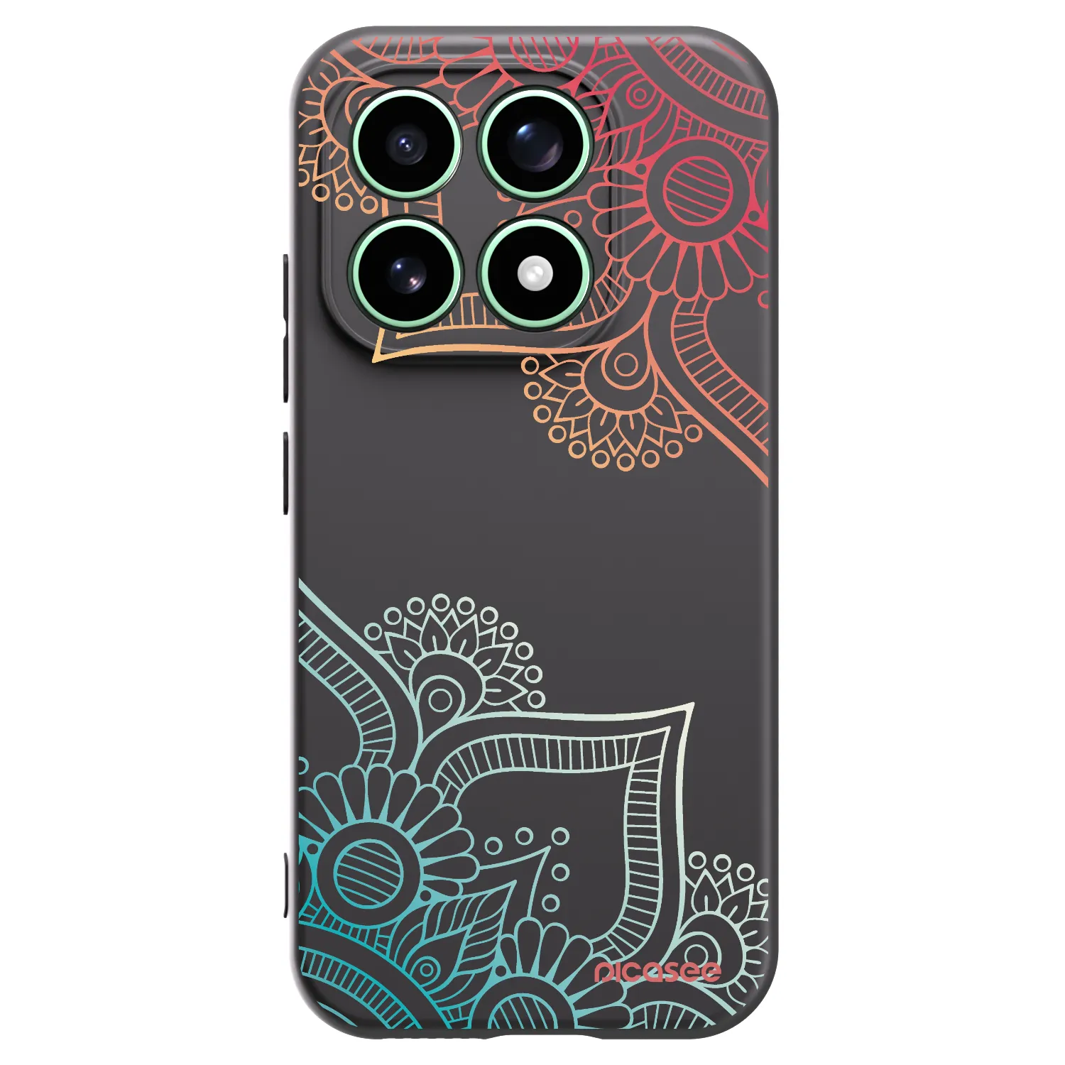 Picasee husă neagră din silicon pentru Xiaomi 17 - Flowers pattern
