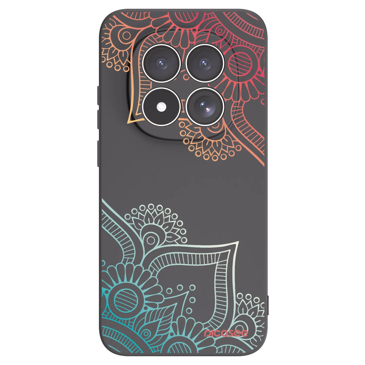 Picasee husă neagră din silicon pentru Xiaomi Redmi Note 15 Pro 5G - Flowers pattern