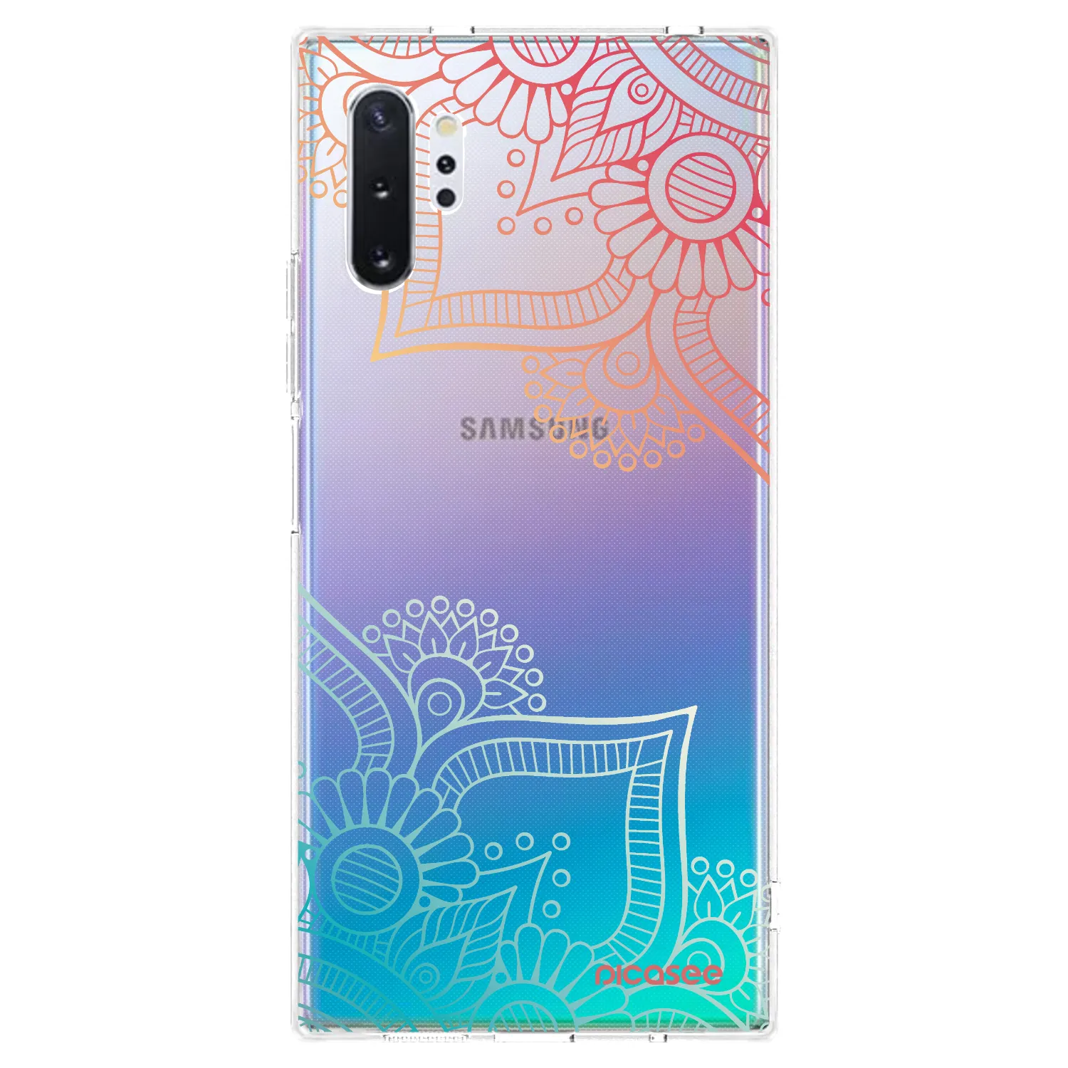 Picasee husă transparentă din silicon pentru Samsung Galaxy Note 10+ N975F - Flowers pattern