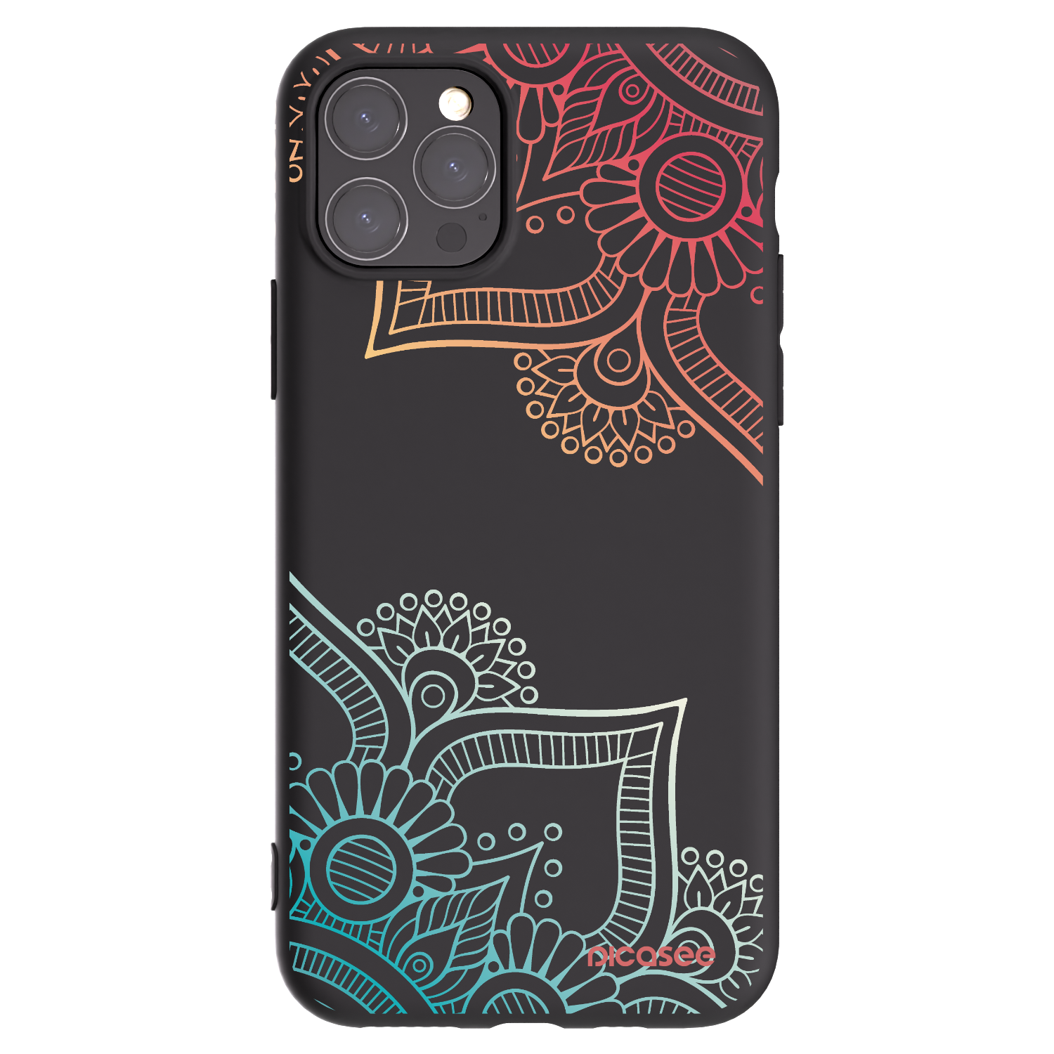Picasee husă neagră din silicon pentru Apple iPhone 11 Pro - Flowers pattern