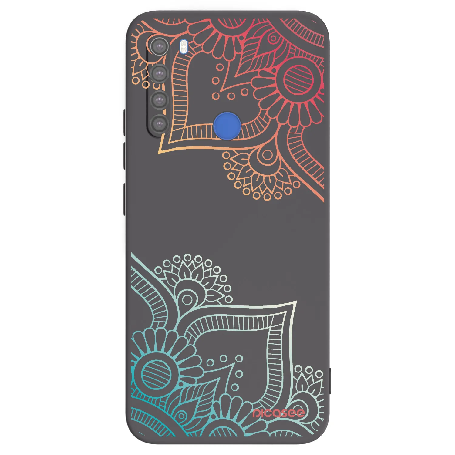 Picasee husă neagră din silicon pentru Xiaomi Redmi Note 8T - Flowers pattern