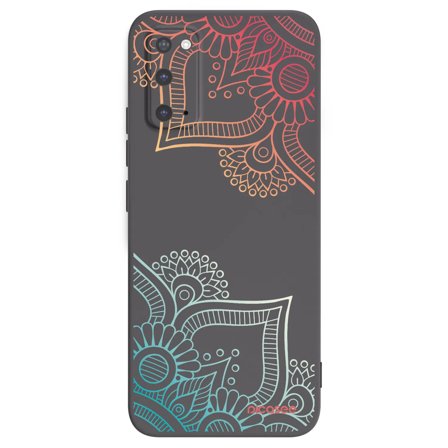 Picasee husă neagră din silicon pentru Samsung Galaxy S20 G980F - Flowers pattern