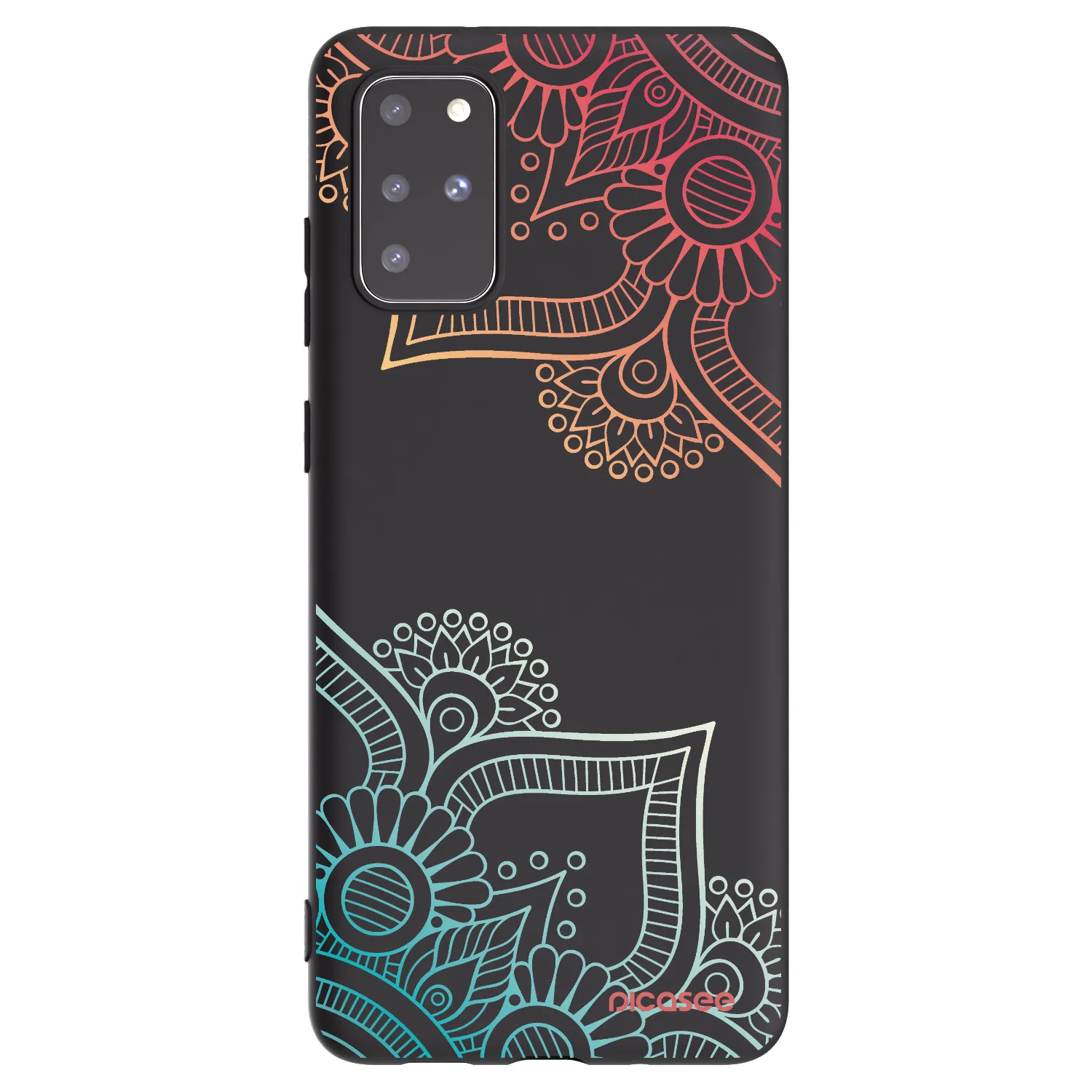 Picasee husă neagră din silicon pentru Samsung Galaxy S20+ G985F - Flowers pattern