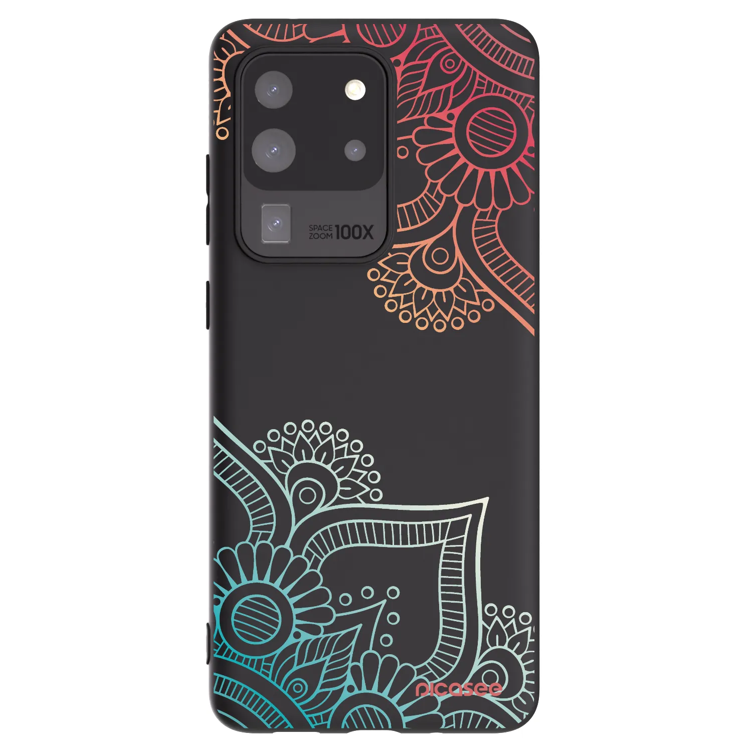 Picasee husă neagră din silicon pentru Samsung Galaxy S20 Ultra 5G G988F - Flowers pattern