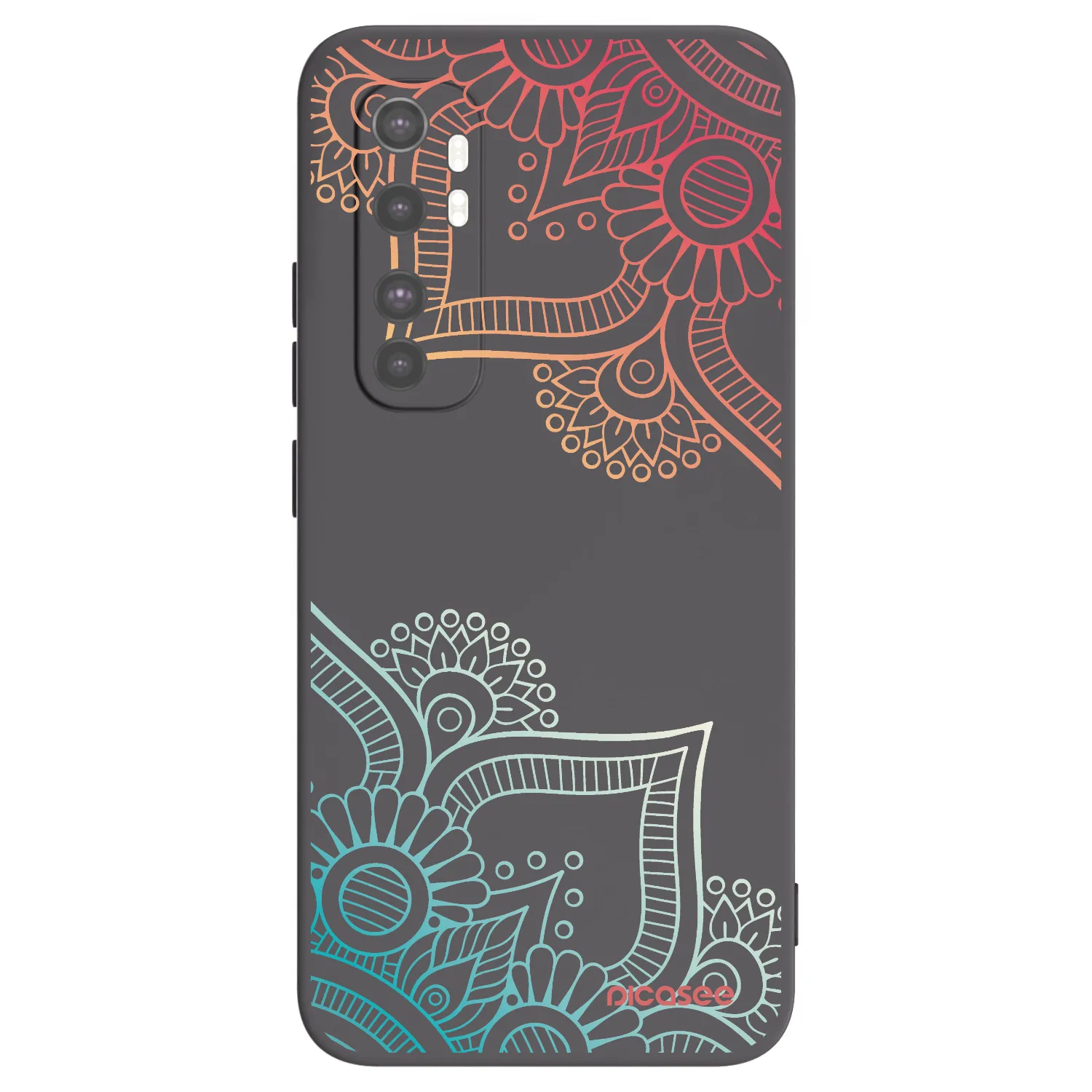 Picasee husă neagră din silicon pentru Xiaomi Mi Note 10 Lite - Flowers pattern