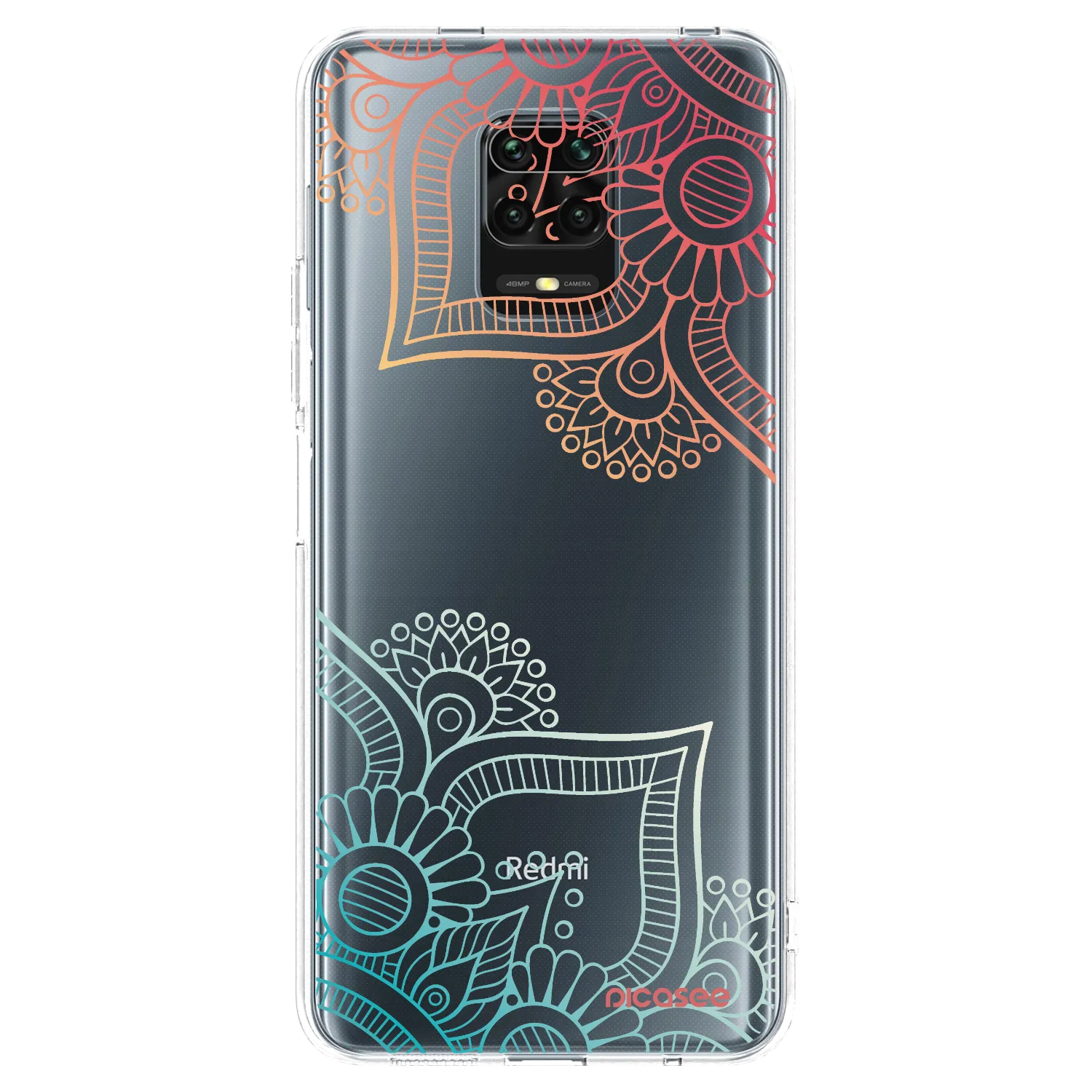 Picasee husă transparentă din silicon pentru Xiaomi Redmi Note 9S - Flowers pattern