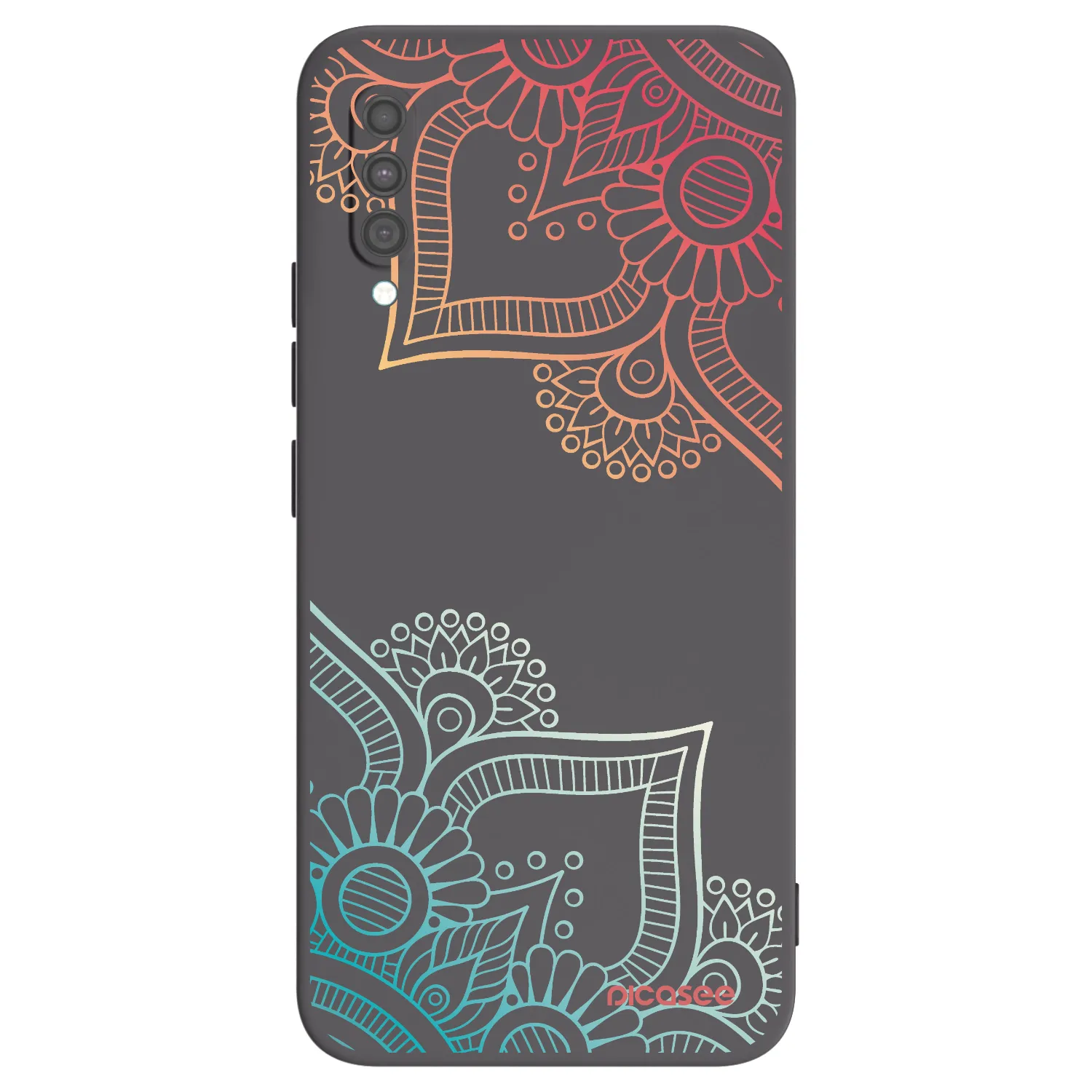 Picasee husă neagră din silicon pentru Samsung Galaxy A30s A307F - Flowers pattern