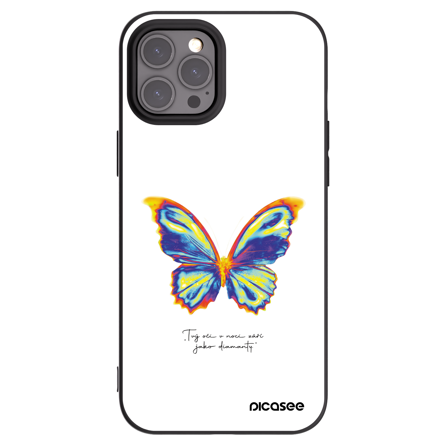 Picasee husă neagră din silicon pentru Apple iPhone 12 Pro Max - Diamanty White