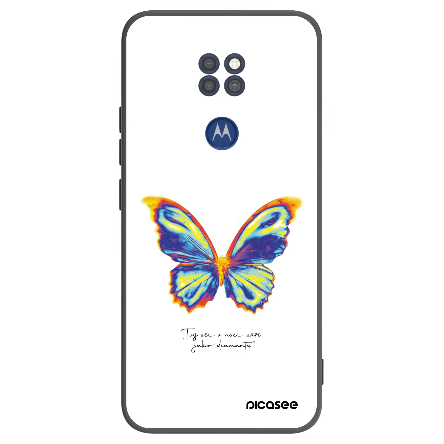 Picasee husă neagră din silicon pentru Motorola Moto G9 Play - Diamanty White