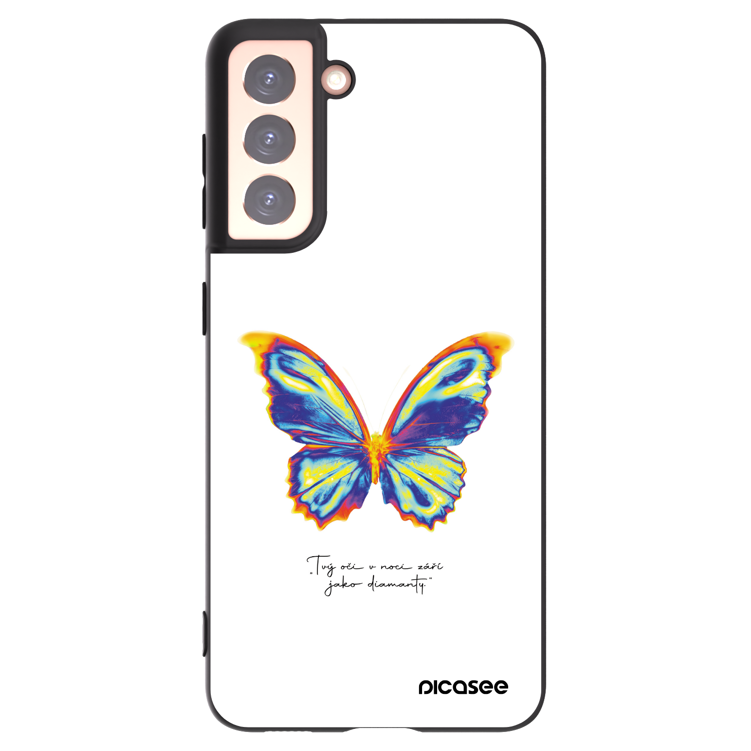 Picasee husă neagră din silicon pentru Samsung Galaxy S21 5G G991B - Diamanty White