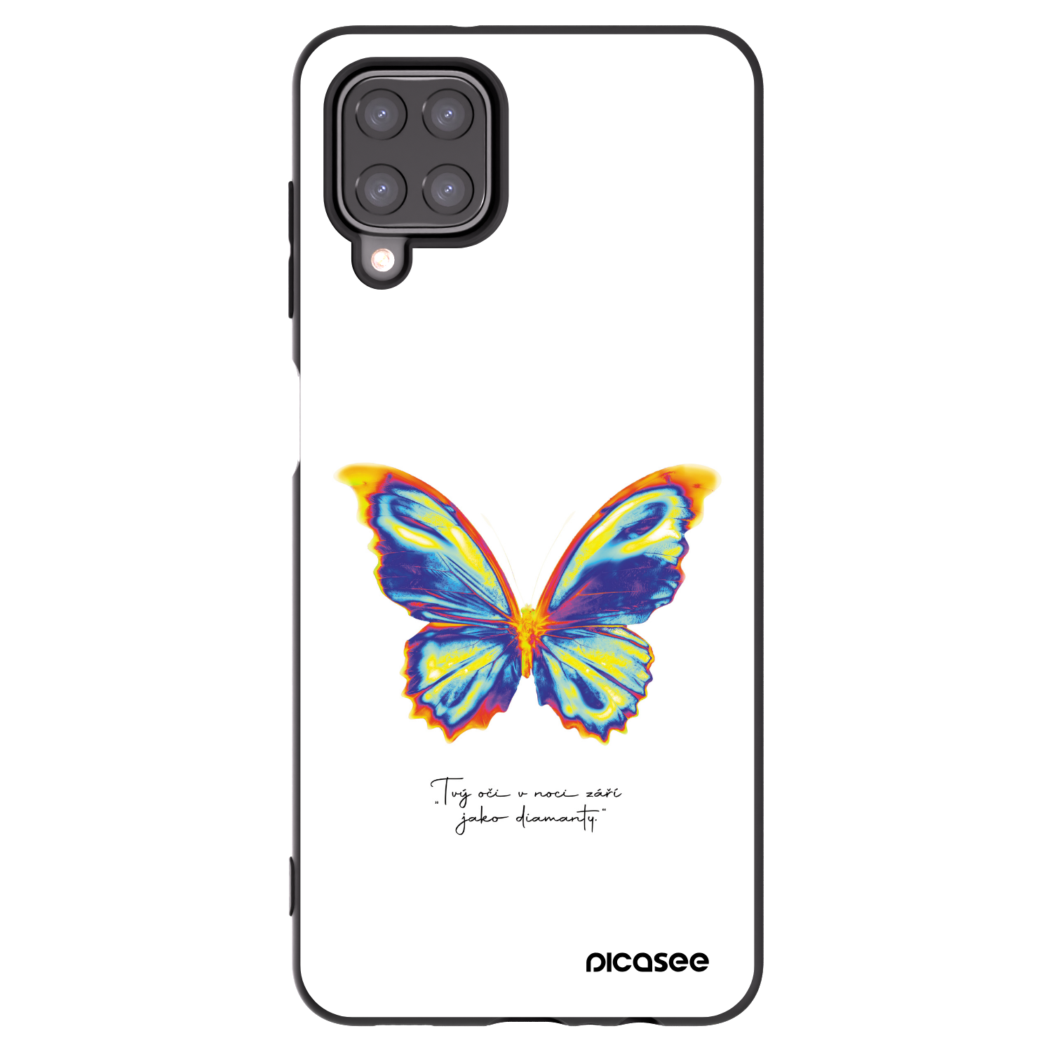 Picasee husă neagră din silicon pentru Samsung Galaxy A12 A125F - Diamanty White