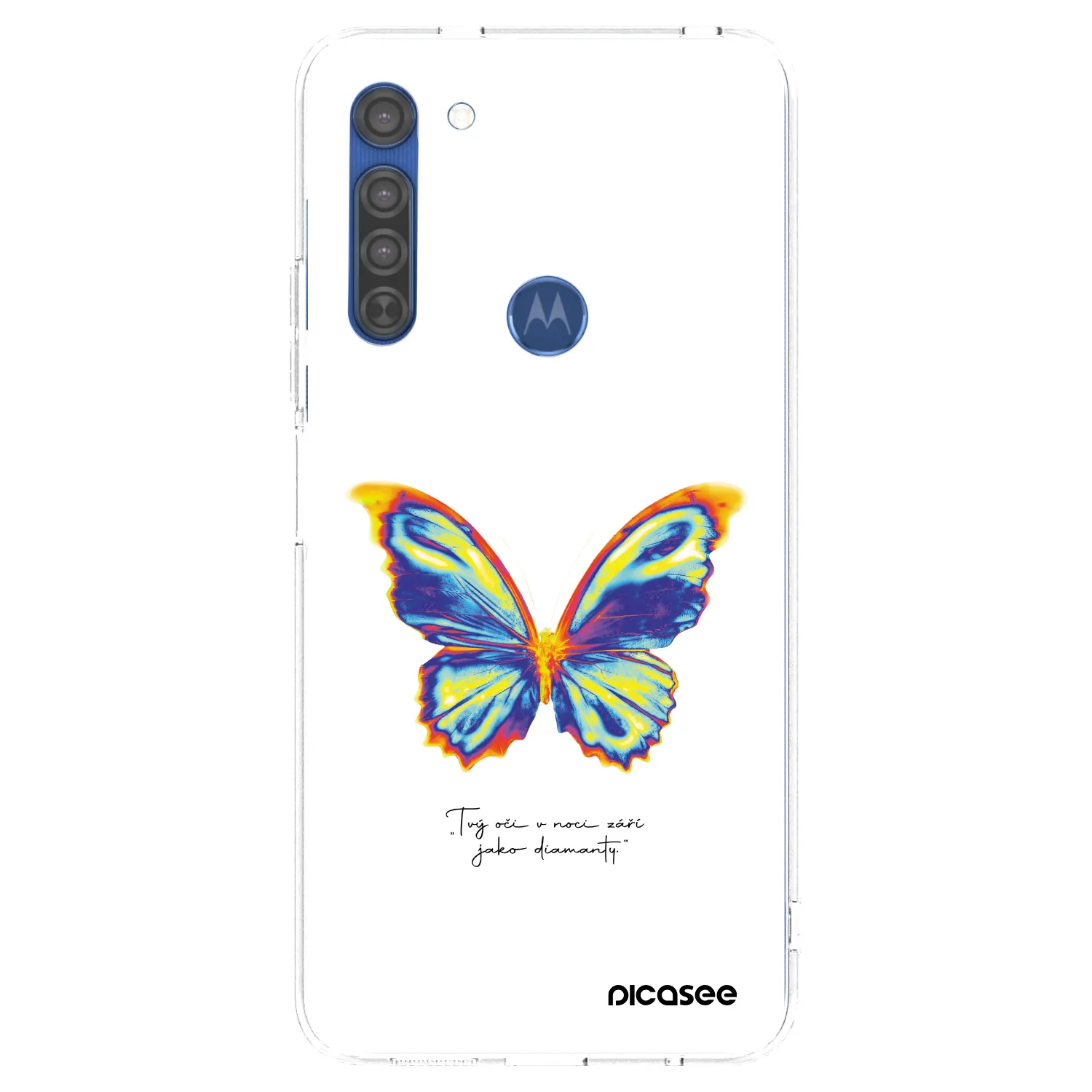 Picasee husă transparentă din silicon pentru Motorola Moto G8 - Diamanty White