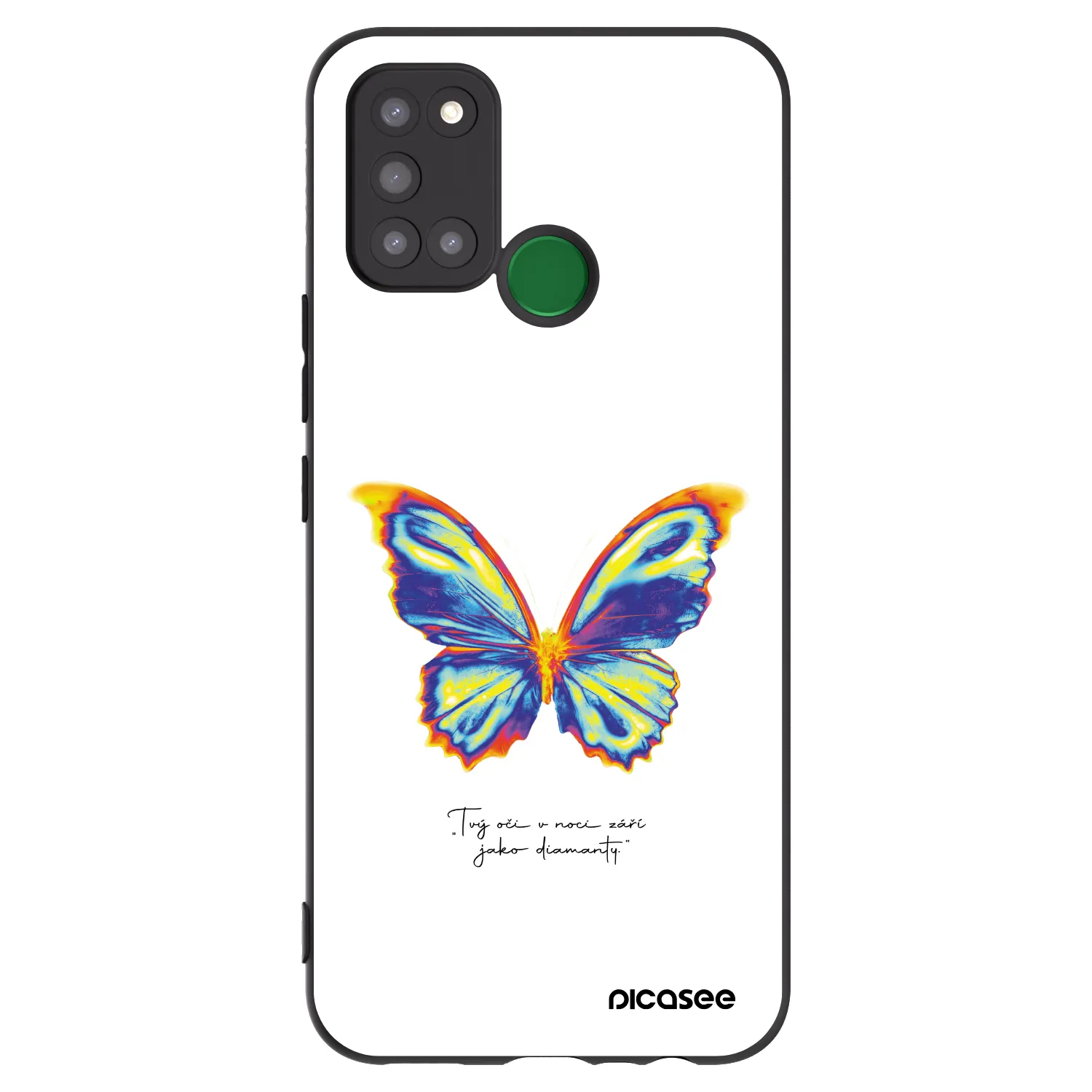 Picasee husă neagră din silicon pentru Realme 7i - Diamanty White