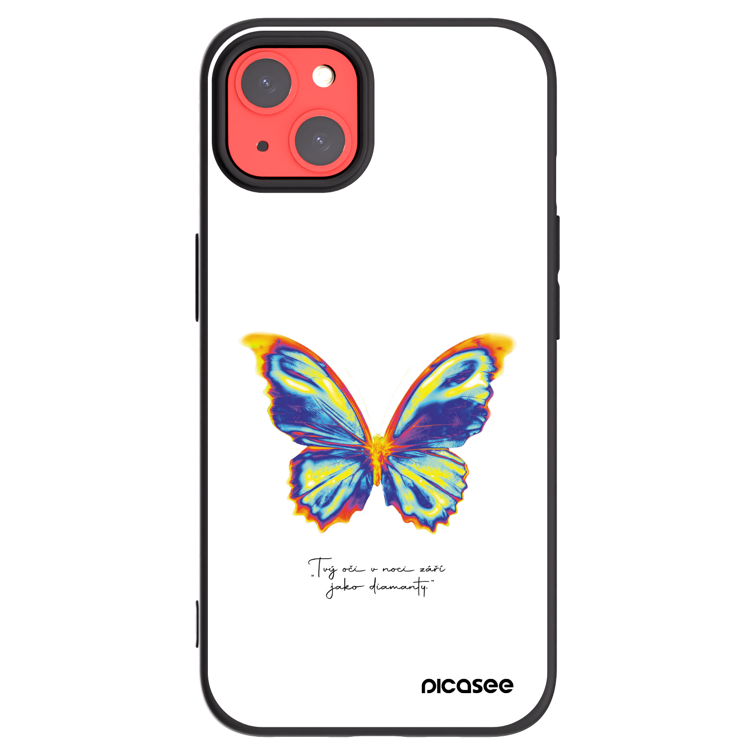 Picasee husă neagră din silicon pentru Apple iPhone 13 - Diamanty White