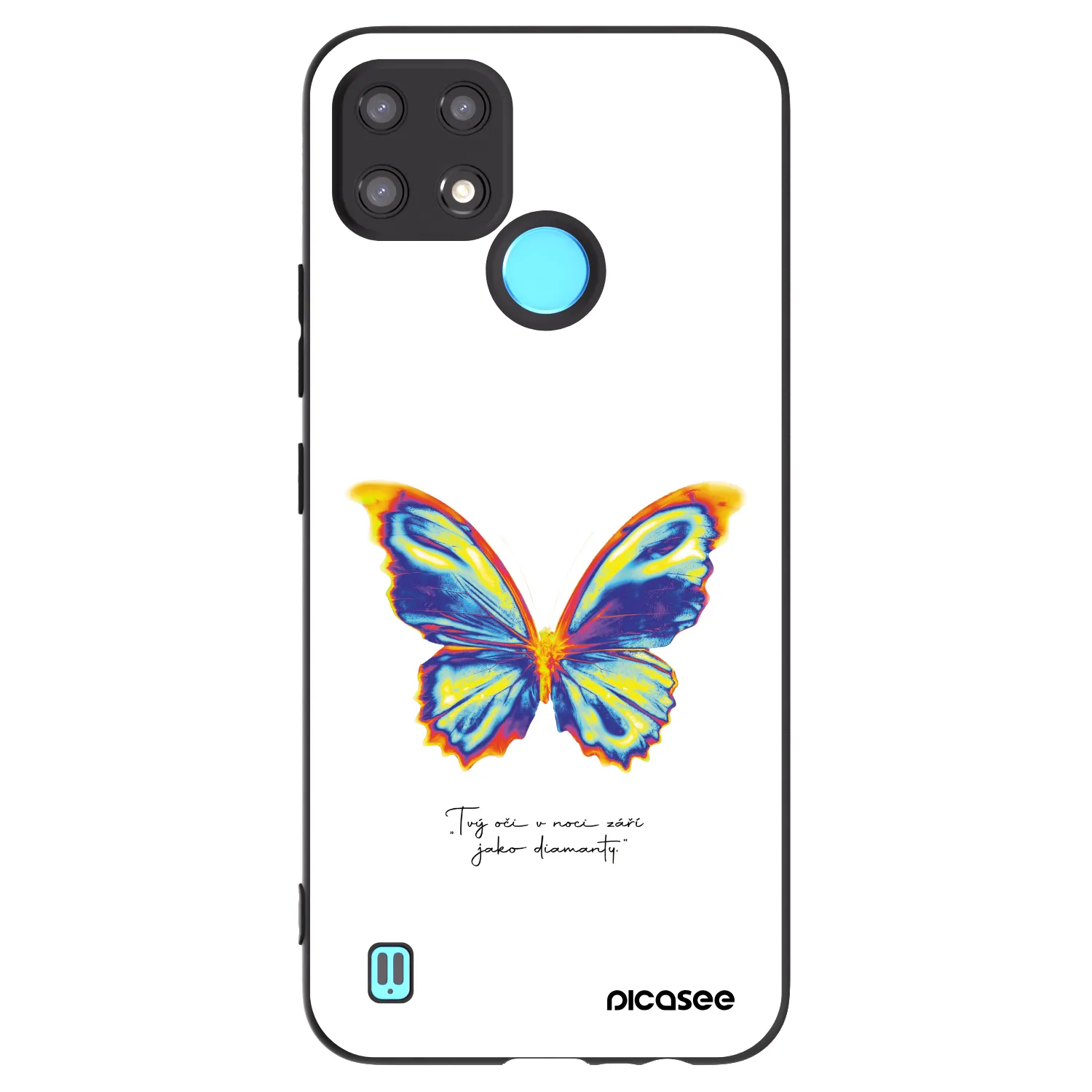 Picasee husă neagră din silicon pentru Realme C21 - Diamanty White